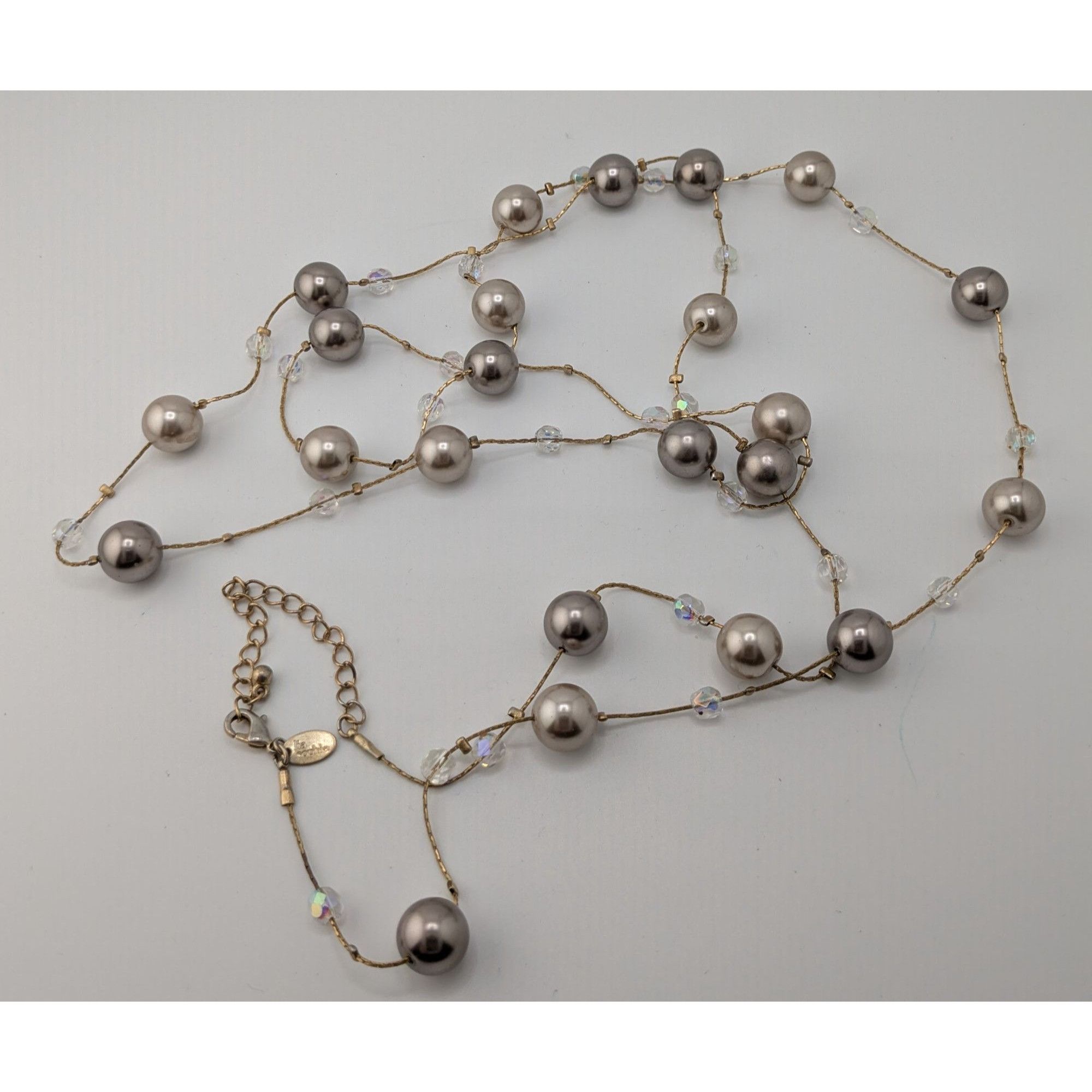 Other Lia Sophia Caramelo Long Necklace With Faux Pearls And Iride Size ONE SIZE - 6 Thumbnail