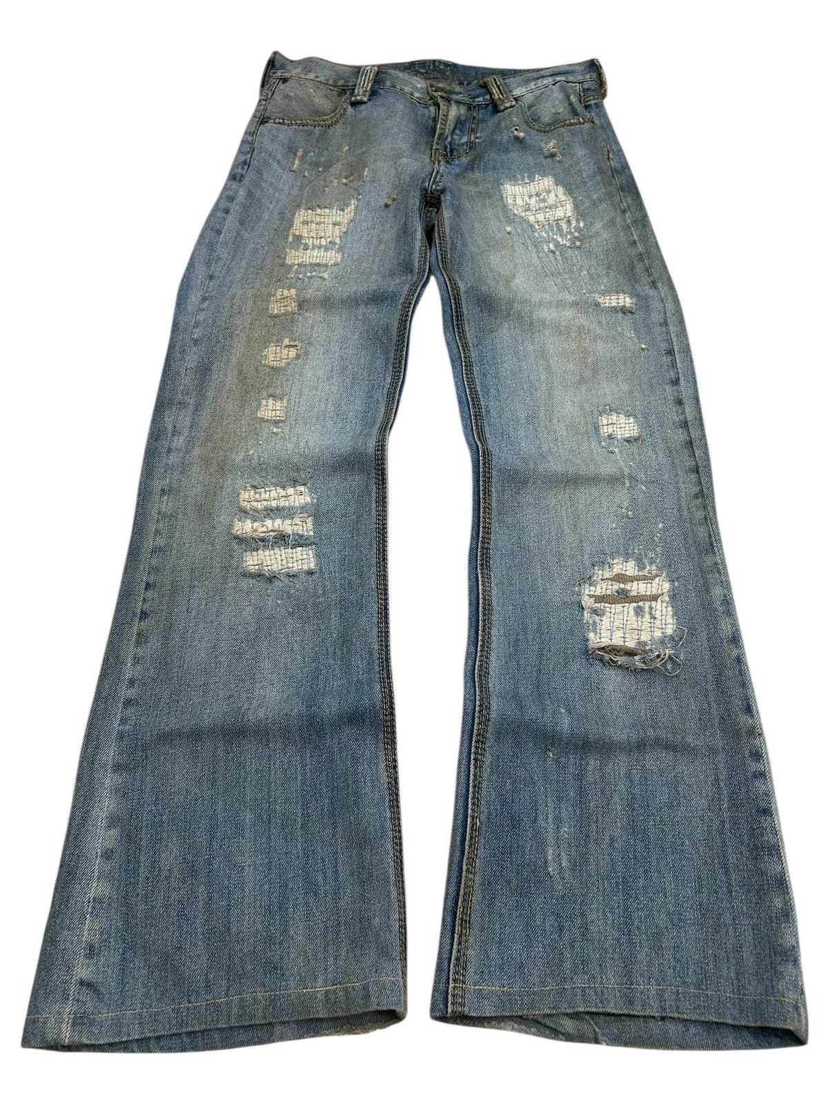 Le Grande Bleu (L.G.B.) Vintage Flare Redsquad Denim Uruboro Stitch Distressed Dirty Size US 30 / EU 46 - 1 Thumbnail