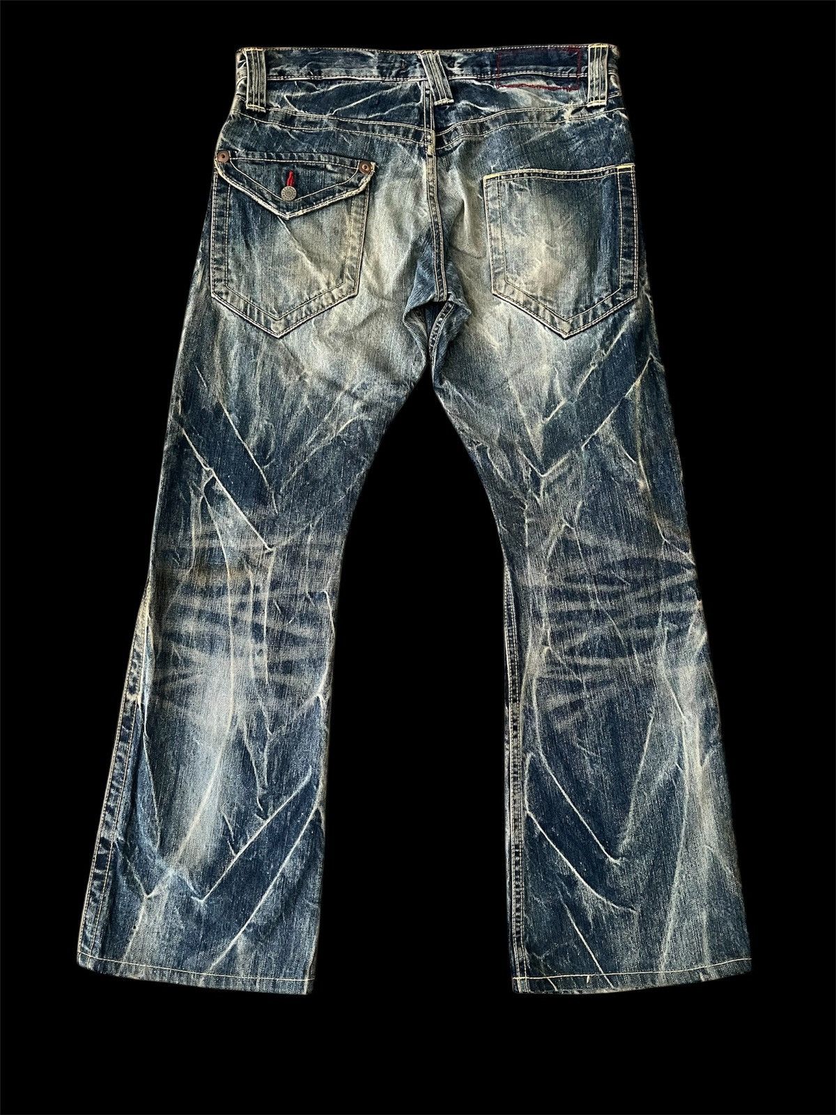 If Six Was Nine × Japanese Brand × Vintage Flare Crazy Striking Blueway Denim Size US 32 / EU 48 - 2 Thumbnail