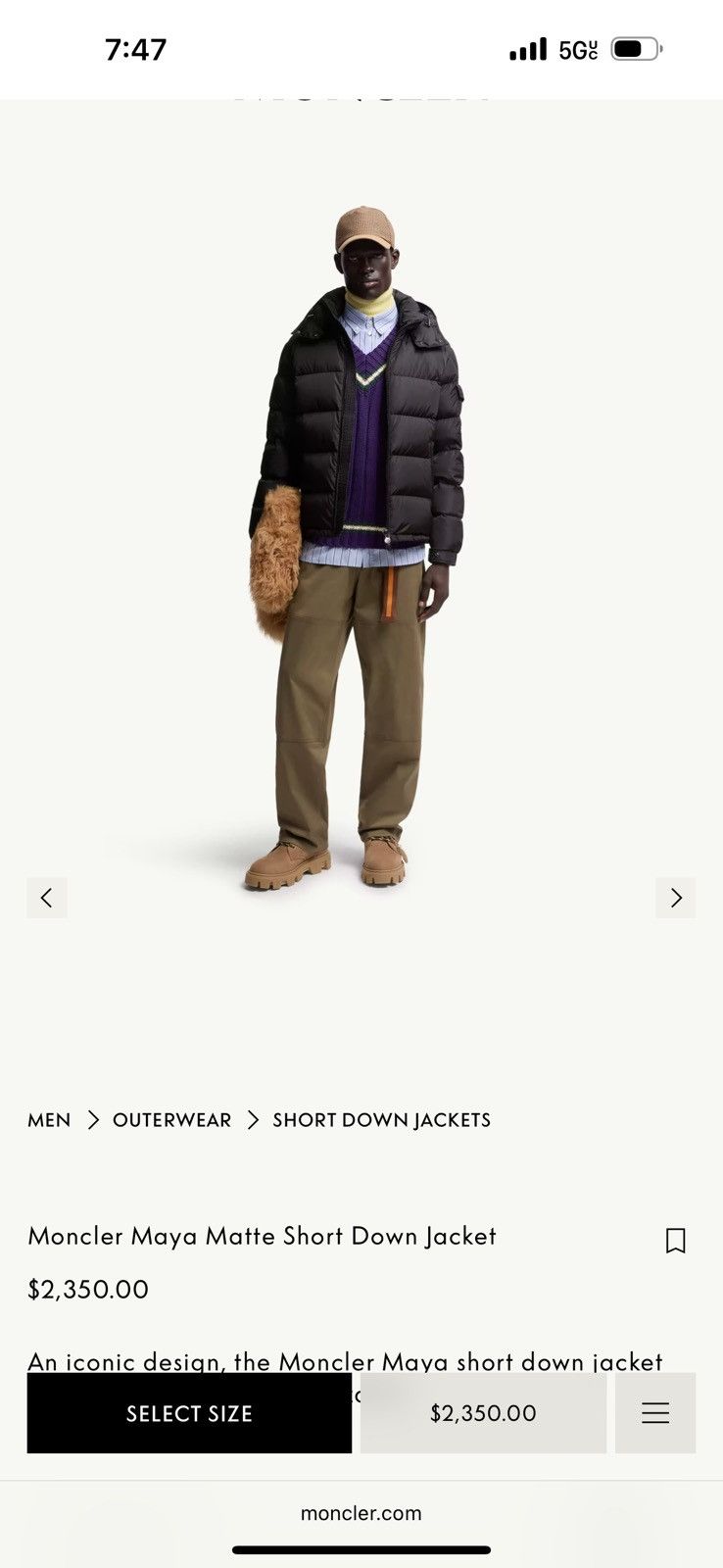 Moncler Moncler Maya Matte Short Down Jacket Size (3) Large Size US L / EU 52-54 / 3 - 12 Thumbnail