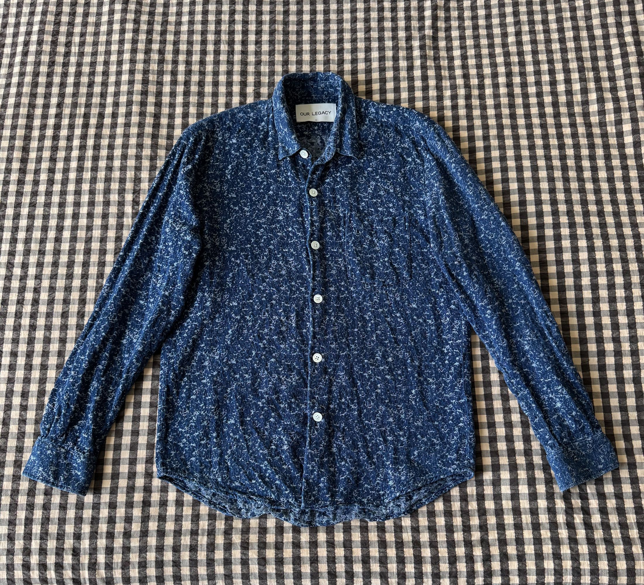 Our Legacy AW14 Italian Cotton Indigo Blue Shirt Size M /48 Size US M / EU 48-50 / 2 - 1 Thumbnail