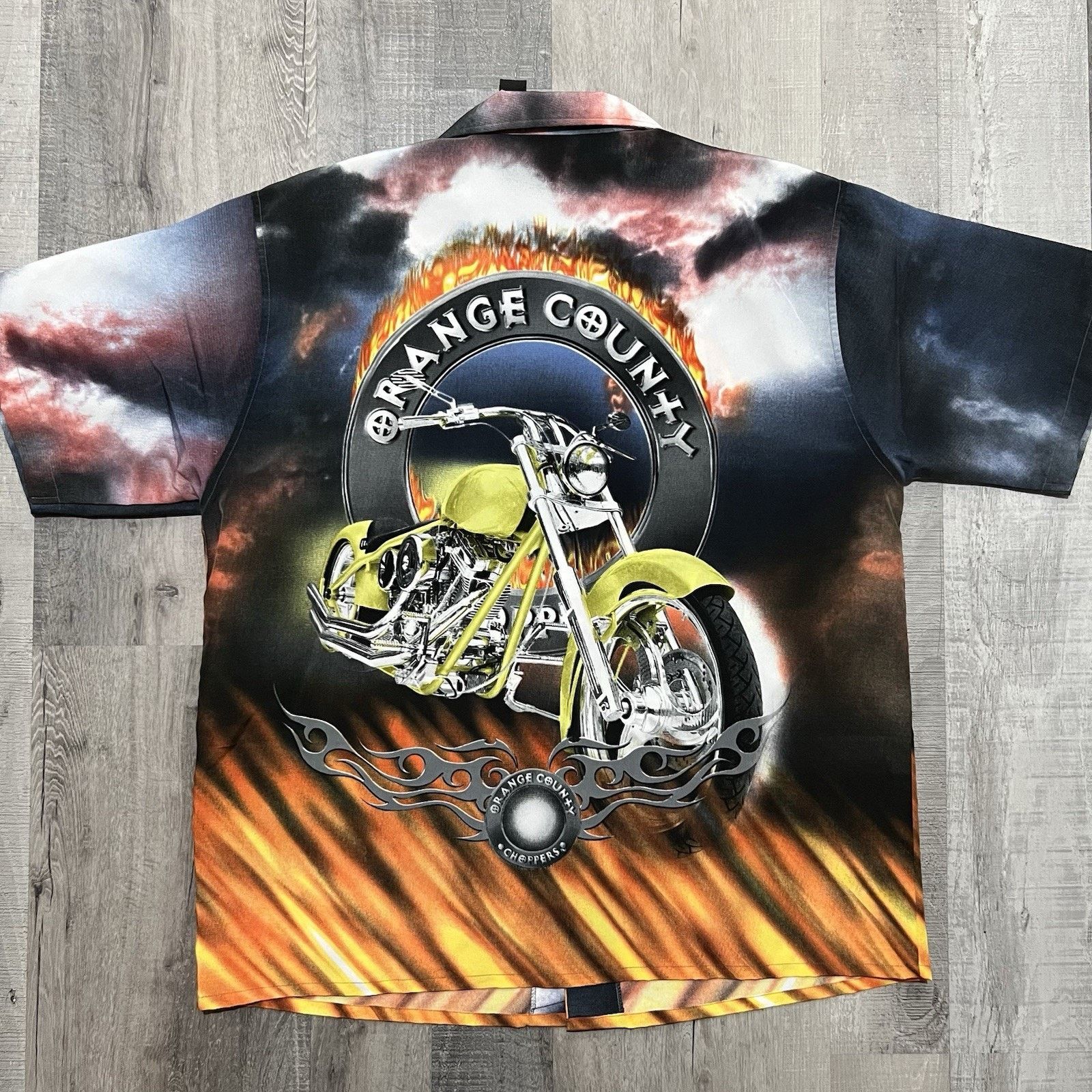Other VTG Orange County Choppers AOP Tribal Flames Button Shirt Size US XL / EU 56 / 4 - 2 Thumbnail