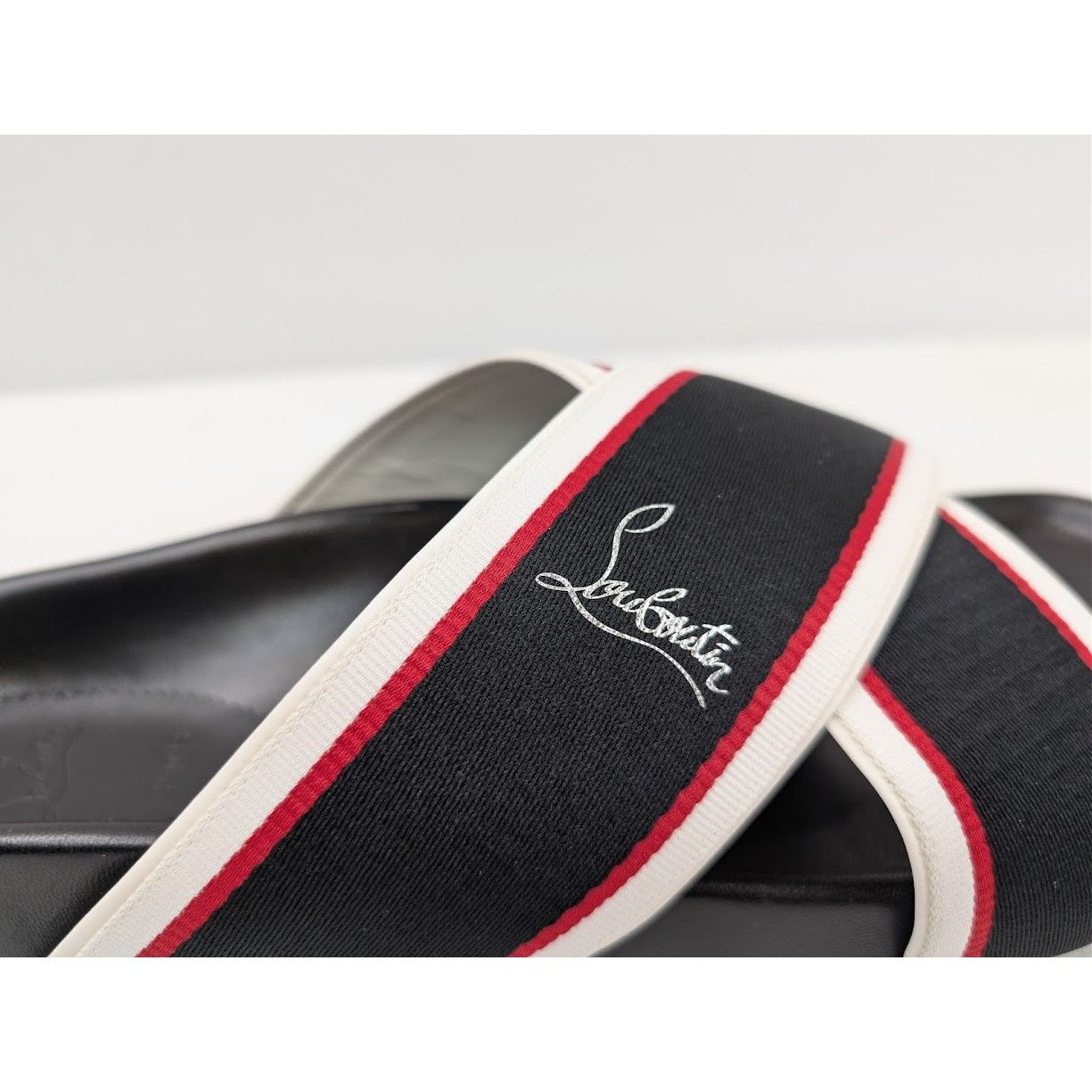 Christian Louboutin o1rshd1 Hot Cross Bizz Flat Slippers in Black/Multicolor Size US 10 / EU 43 - 4 Thumbnail