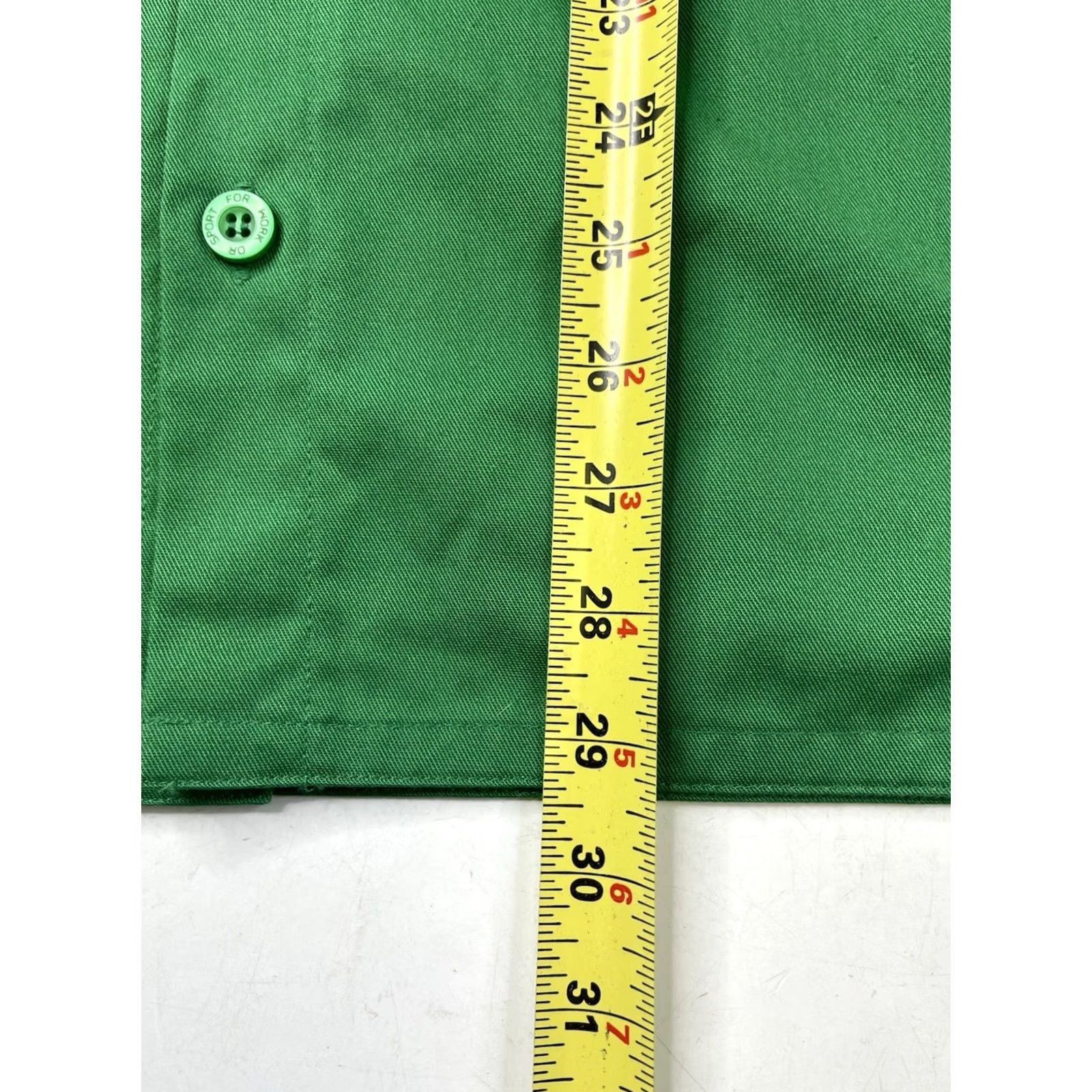 Vintage Rosa Rugosa Shirt Long Sleeve Green Mens Cotton Poly Small Work Button-Up Knit Heavyweight Folded Collar Spread Regular Size US S / EU 44-46 / 1 - 5 Thumbnail