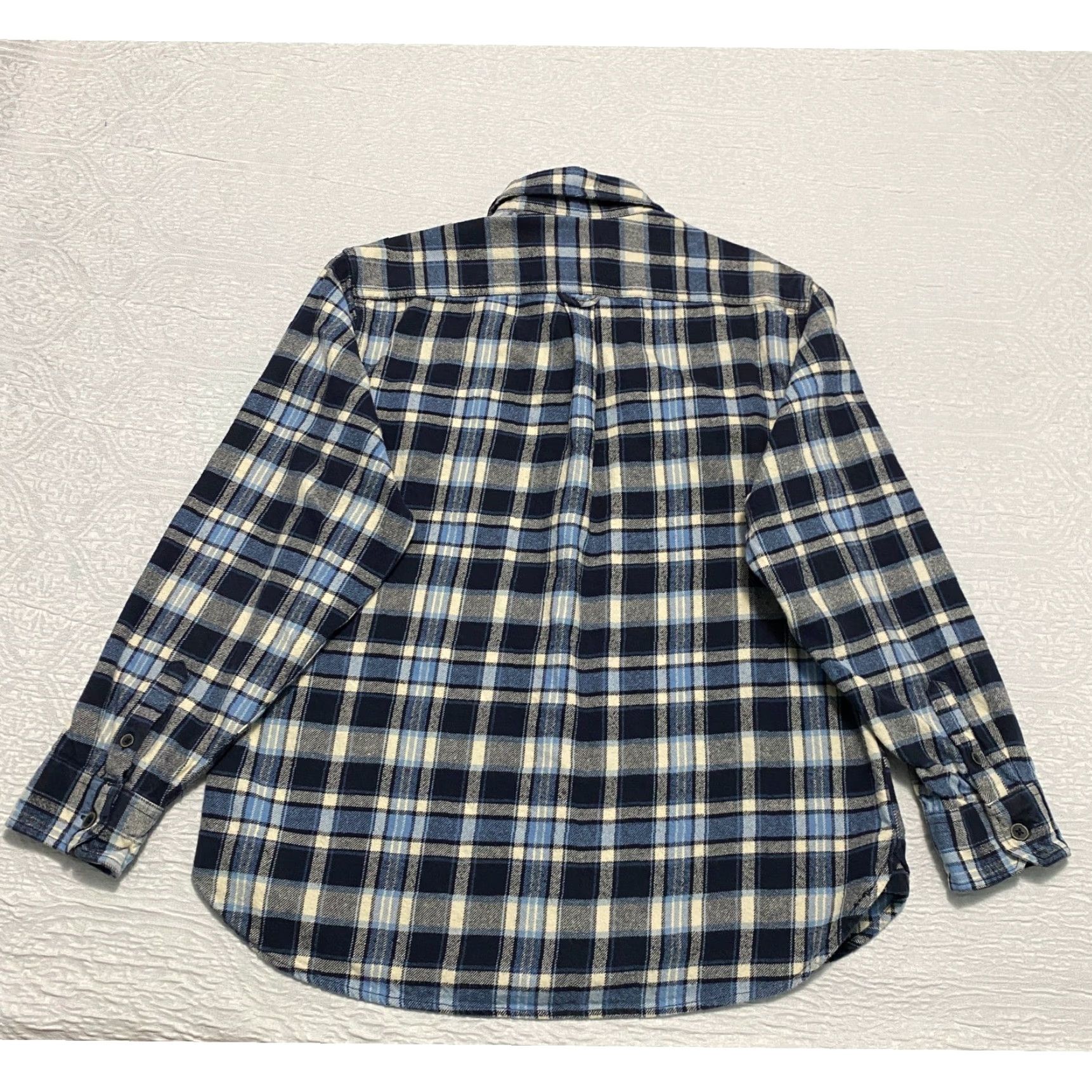 Vintage JACHS Flannel Shirt Button-Up Long Sleeve Blue Plaid Cotton Mens Size L Size US L / EU 52-54 / 3 - 3 Thumbnail