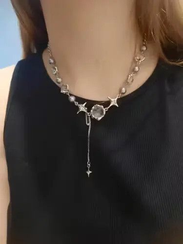 Jewelry Crystal Chains Choker Necklaces Size ONE SIZE - 4 Thumbnail