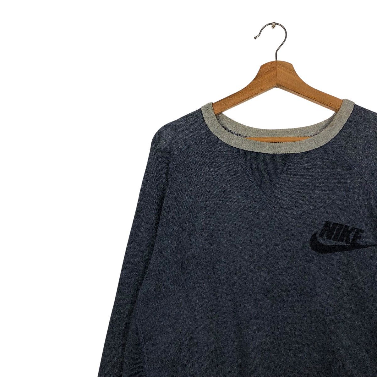 Nike 📌Vintage Nike Big Swoosh Sweatshirt Rich Blue Pull Over Size US L / EU 52-54 / 3 - 8 Thumbnail