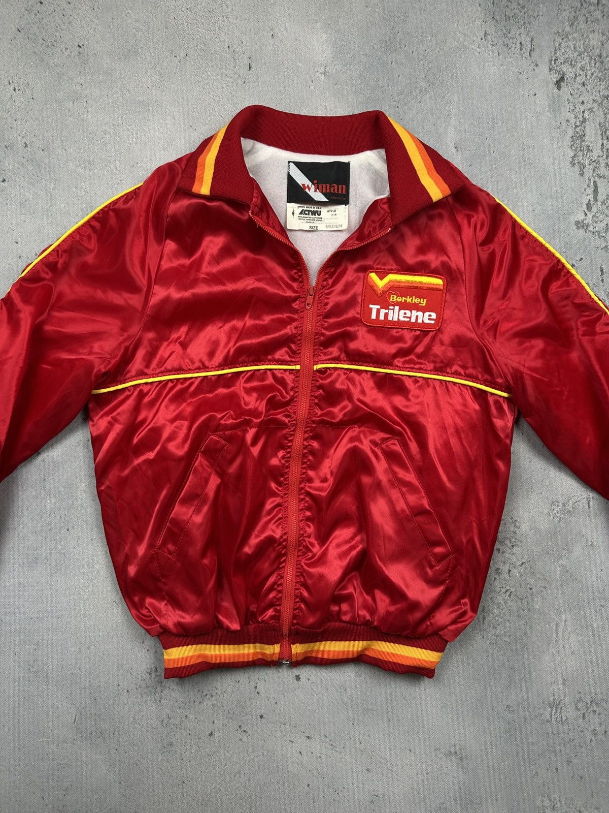Vintage Vintage 80s Berkley Trilene Satin Racing Jacket 90s USA M Size US M / EU 48-50 / 2 - 14 Thumbnail