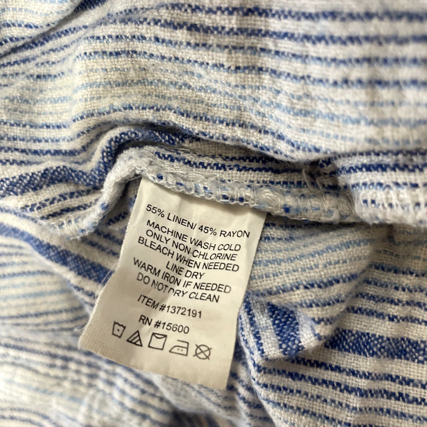 Vintage VINTAGE Briggs Light Linen Shorts Women XL Blue White Lace Drawstring Coastal Boho 36x4 Size 40" / US 18 - 6 Thumbnail