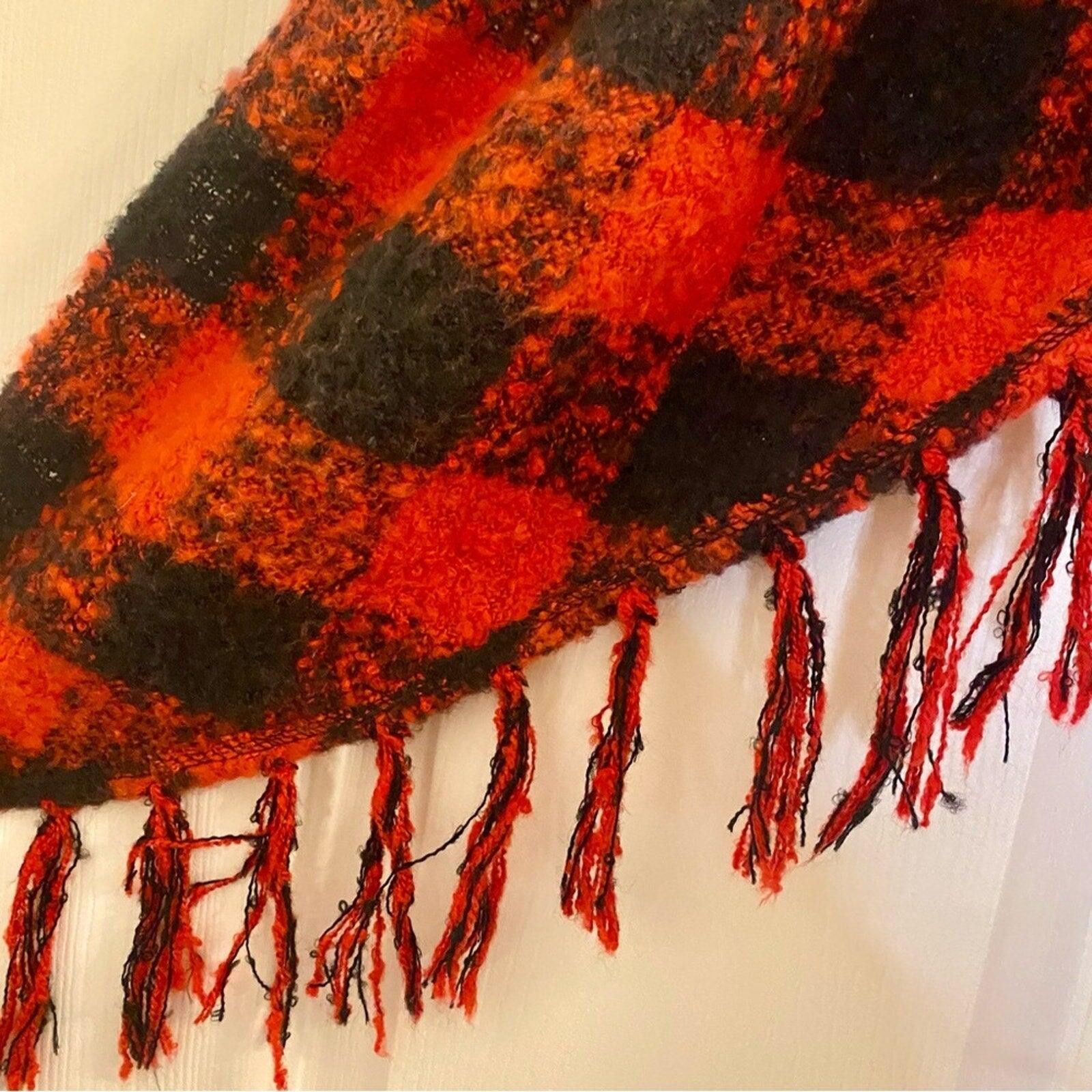 The Unbranded Brand Classic Red & Black Buffalo Plaid Scarf Womens One Size Size ONE SIZE - 5 Thumbnail