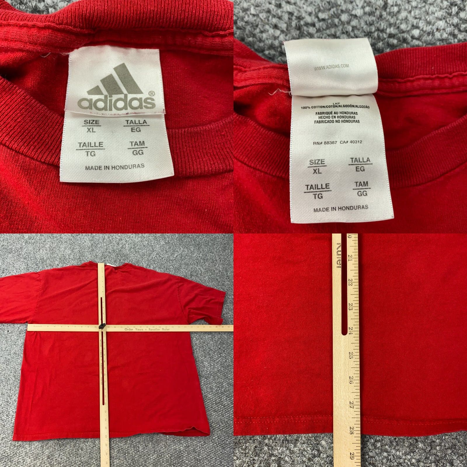 Adidas VTG Adidas Tee Shirt Mens XL Red Embroidered Short Sleeve Size US XL / EU 56 / 4 - 8 Thumbnail