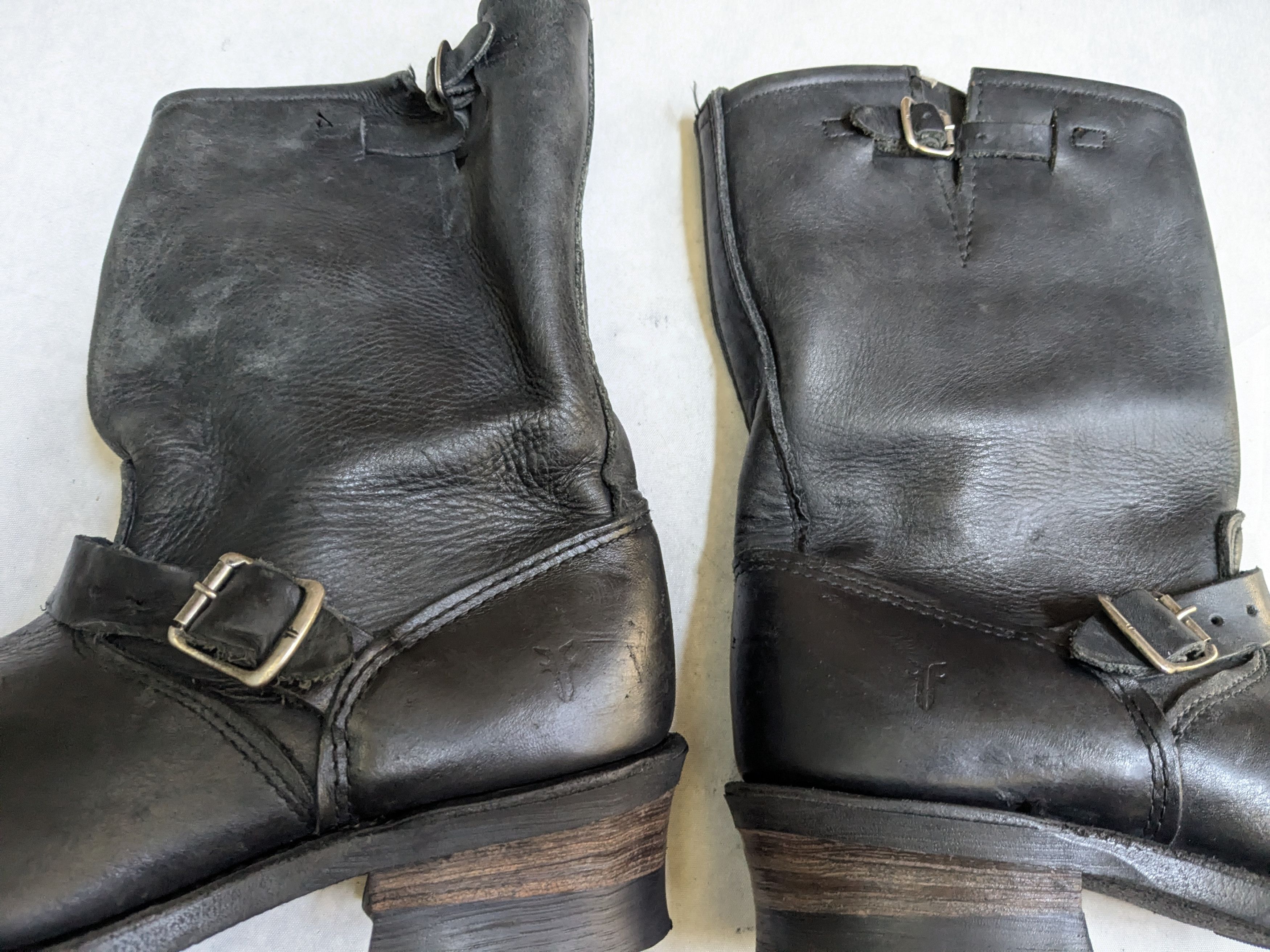 Frye Frye Engineer Black Leather 9.5 M Leather Buckle Size US 9.5 / EU 42-43 - 8 Thumbnail