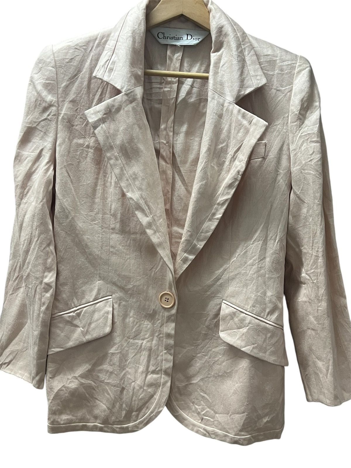 CHRISTIAN DIOR SOFT PINk jacket one button 1button