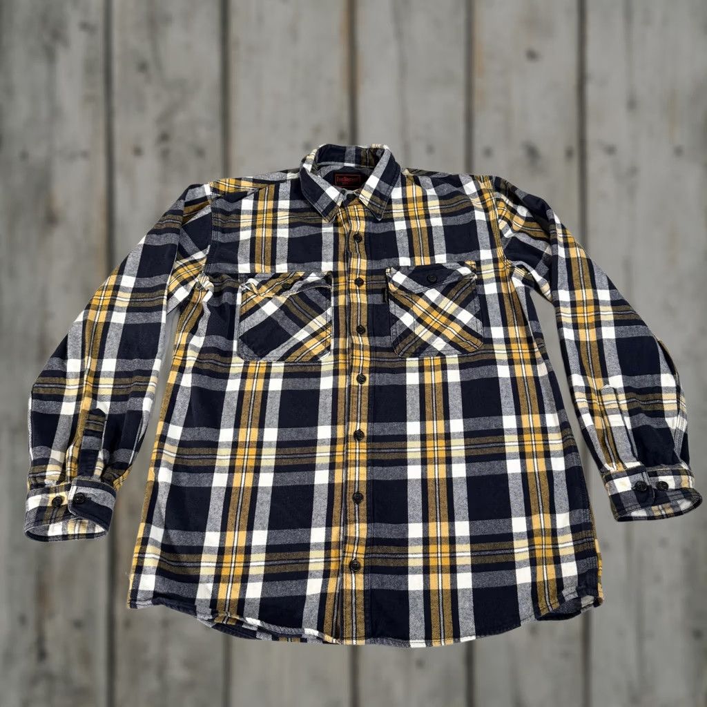 All Blues VINTAGE Five Brother Shirt Mens LT Blue Plaid Flannel Button Up Work 90s Casual Size US L / EU 52-54 / 3 - 1 Thumbnail