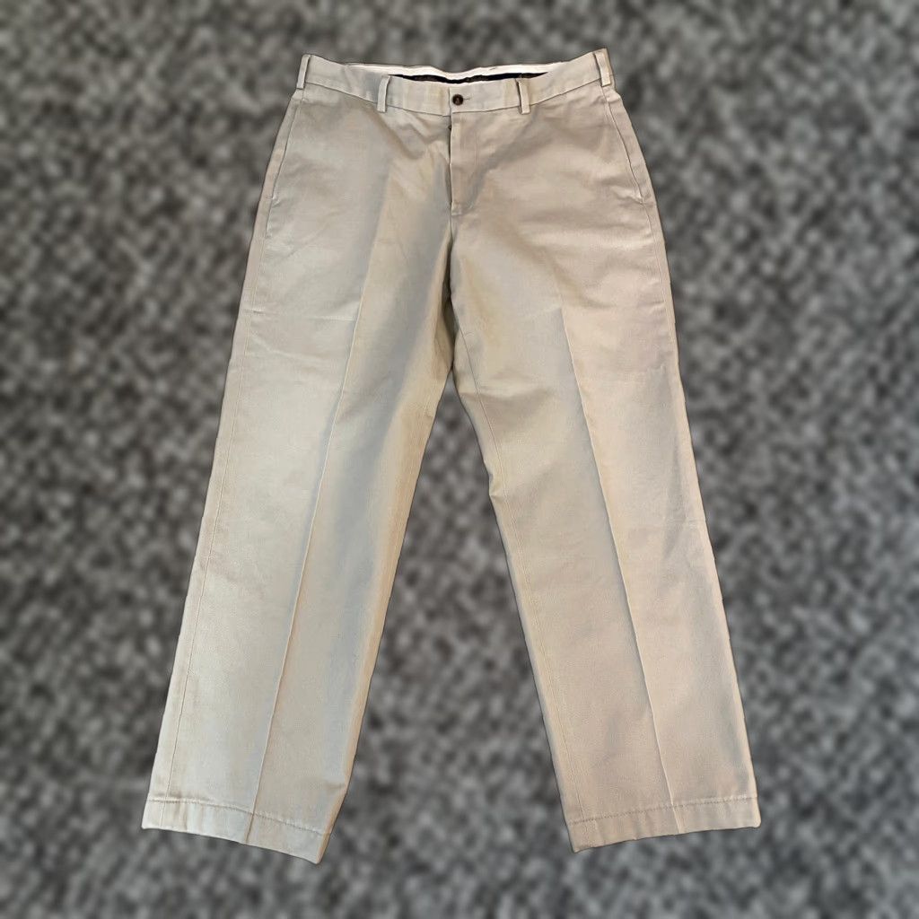 Brooks Brothers Brooks Brothers Advantage Chino Hudson Pants Mens 36x32 Khaki Flat Front Cotton Classic Fit Size US 36 / EU 52 - 1 Thumbnail