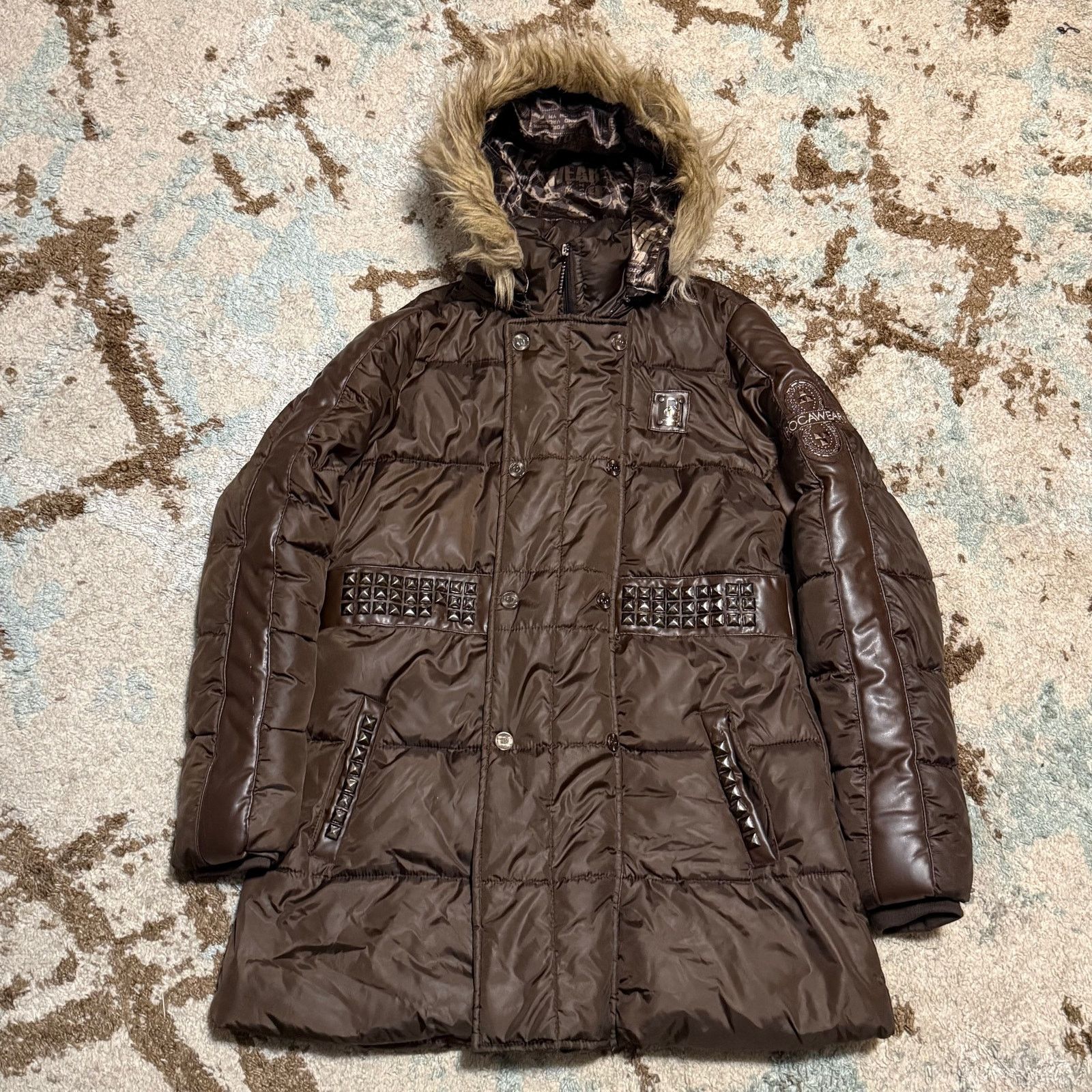Rocawear Rocawear Faux Fur Hood Puffer Jacket Size XL Mocha Brown Y2K Size XL / US 12-14 / IT 48-50 - 1 Thumbnail