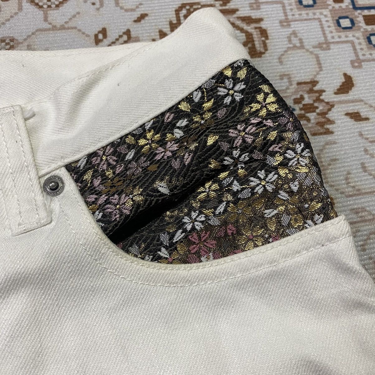 Japanese Brand × Vintage Japanese Script Emboidery Sakura Karakuri Style Size US 30 / EU 46 - 6 Thumbnail