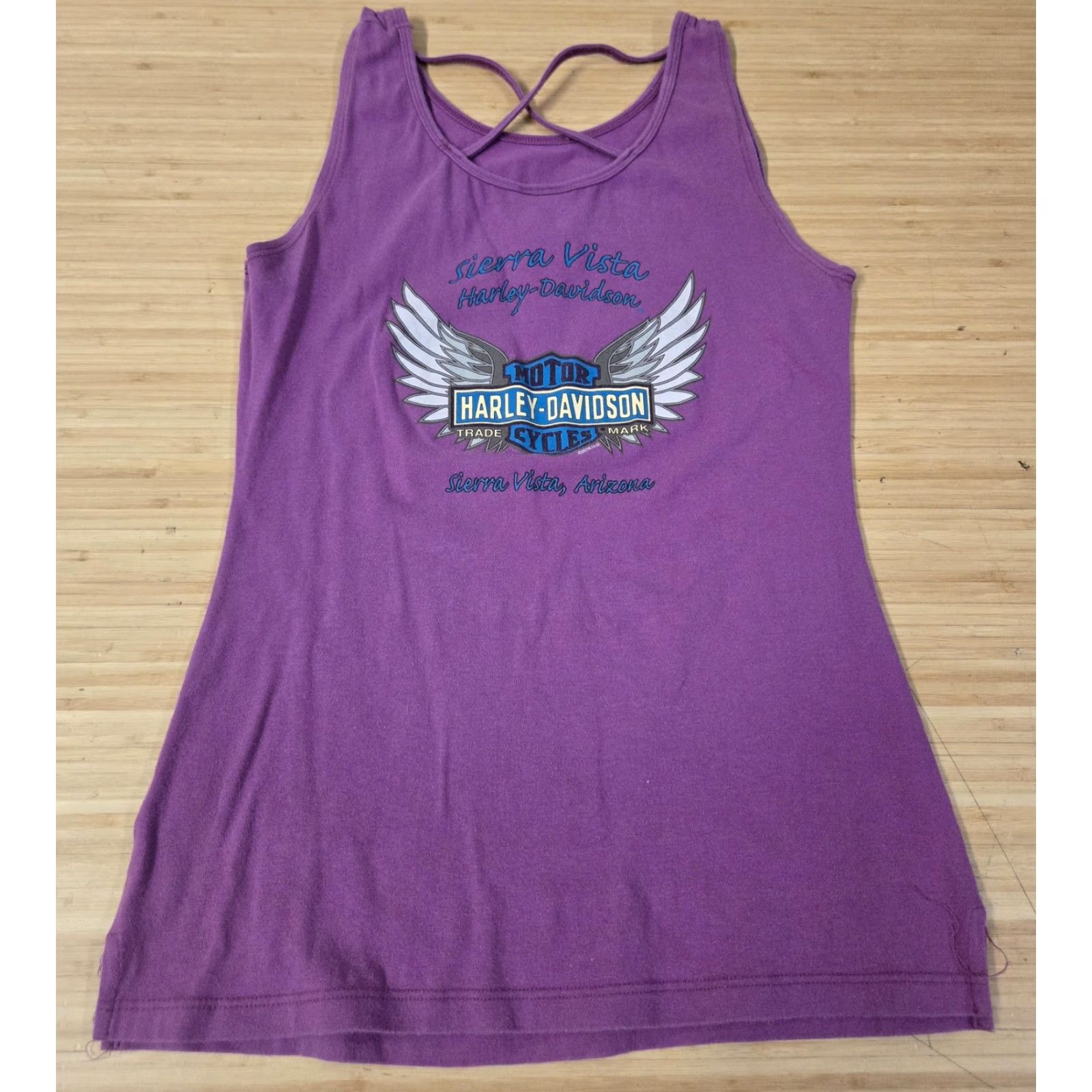 Harley Davidson Harley-Davidson Shirt Womens Small Purple Sierra Vista Arizona Tank Top Crisscross Back Size S / US 4 / IT 40 - 4 Thumbnail