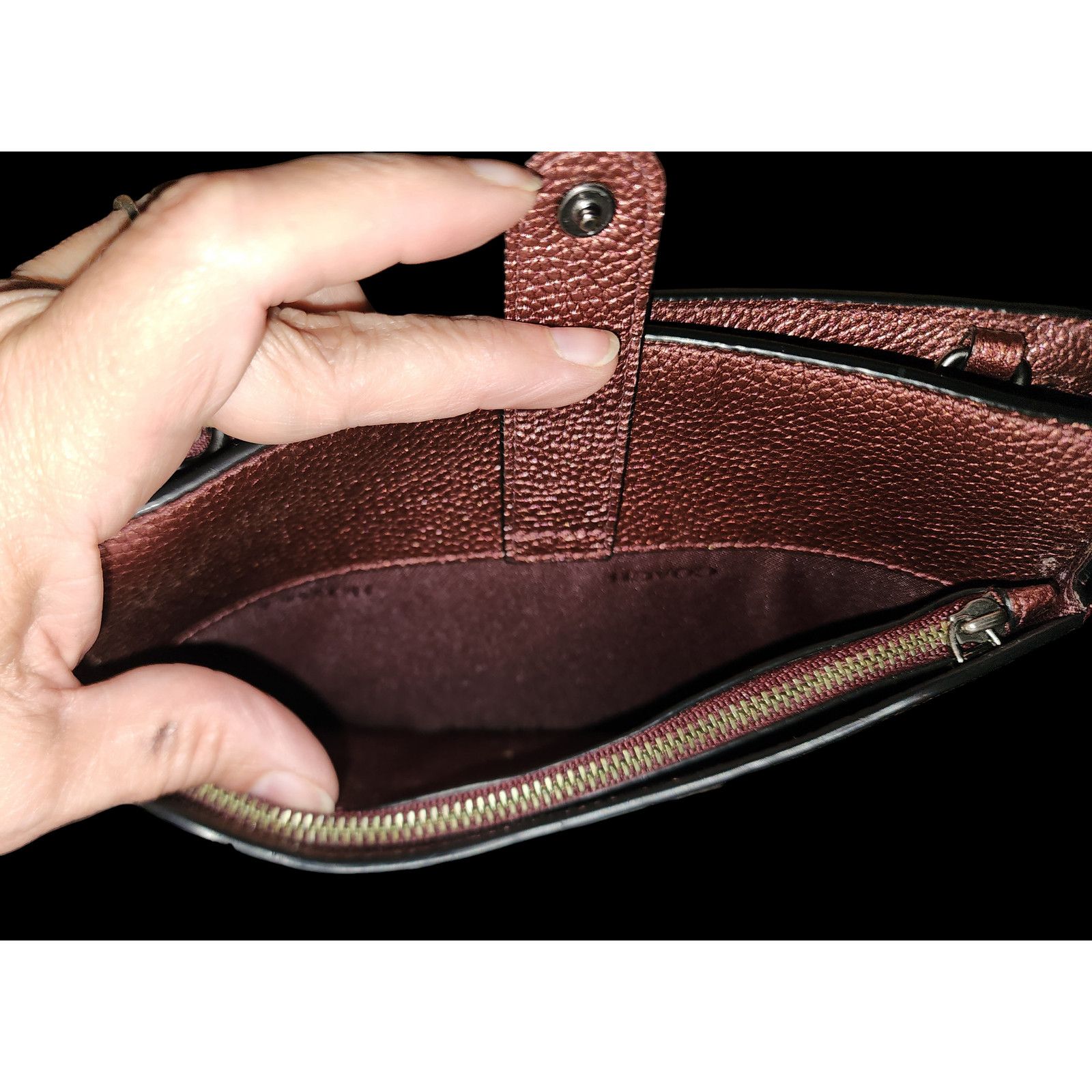 Coach COACH "Noah" In Metallic Cherry Leather Small Crossbody Bag Size ONE SIZE - 5 Thumbnail