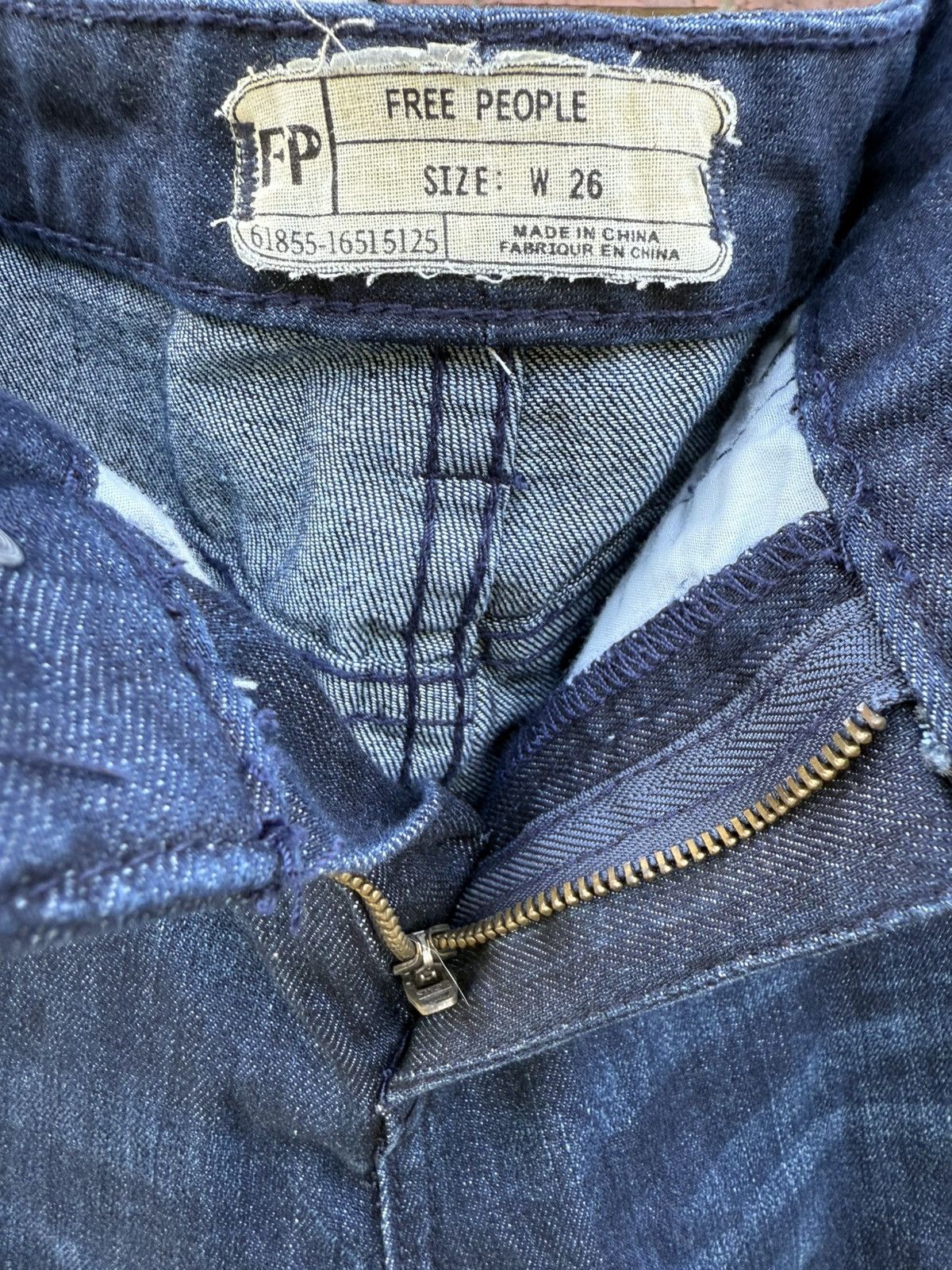 Free People Free People Stretch Skinny Denim Blue Jeans Dark Wash Sz 26 Size 26" / US 2 / IT 38 - 4 Thumbnail