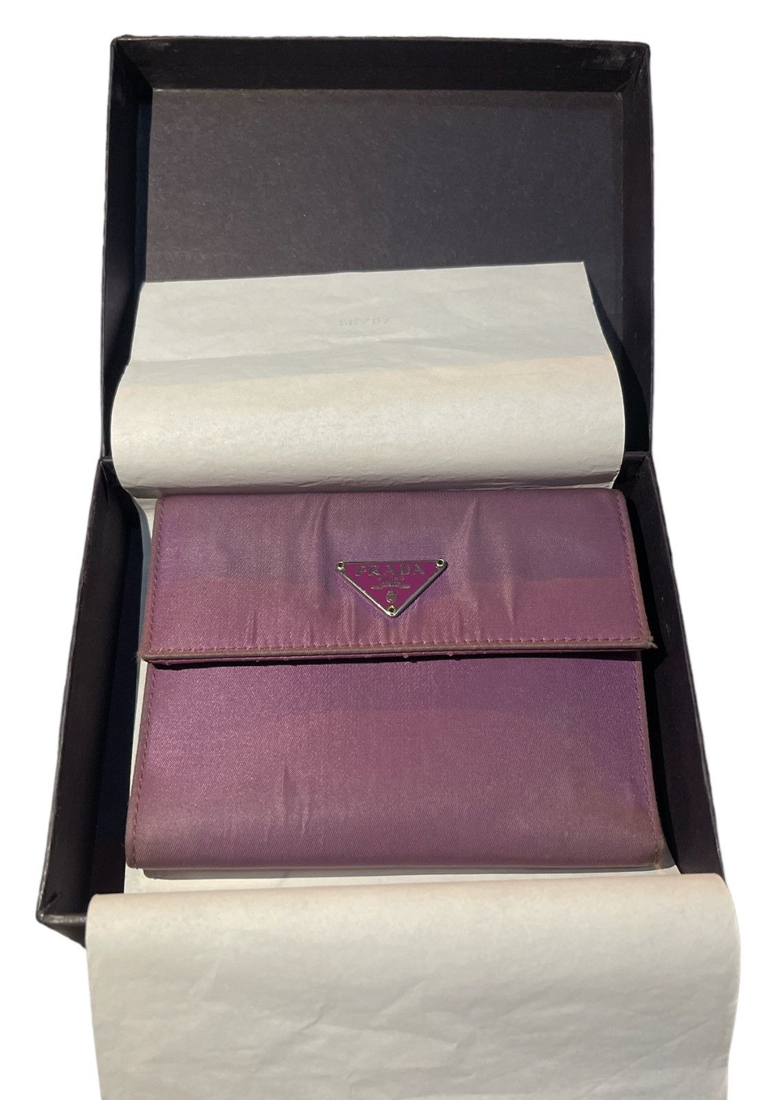 PRADA TESSUTO PORTAFOGLIO PURSE WALLET PURPLE MADE IN ITALY