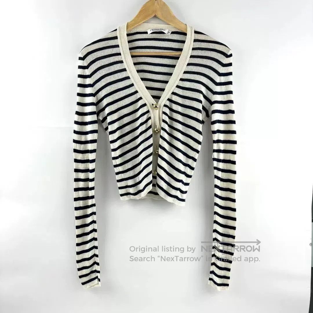 Dior Dior Striped Nautical Cardigan. Size S / US 4 / IT 40 - 1 Thumbnail