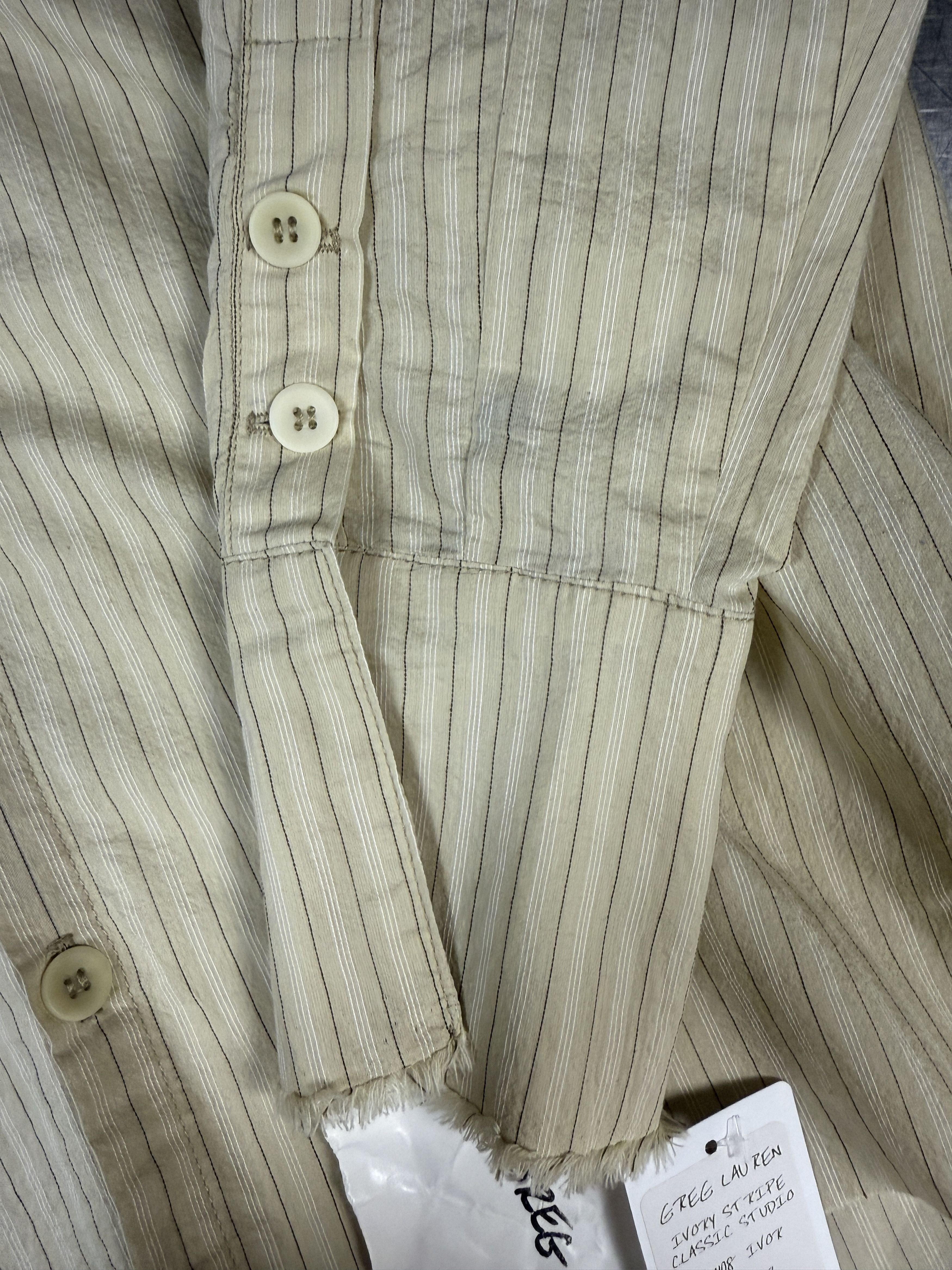 Greg Lauren Greg Lauren Ivory Stripe Classic Studio Shirt Size US M / EU 48-50 / 2 - 5 Thumbnail