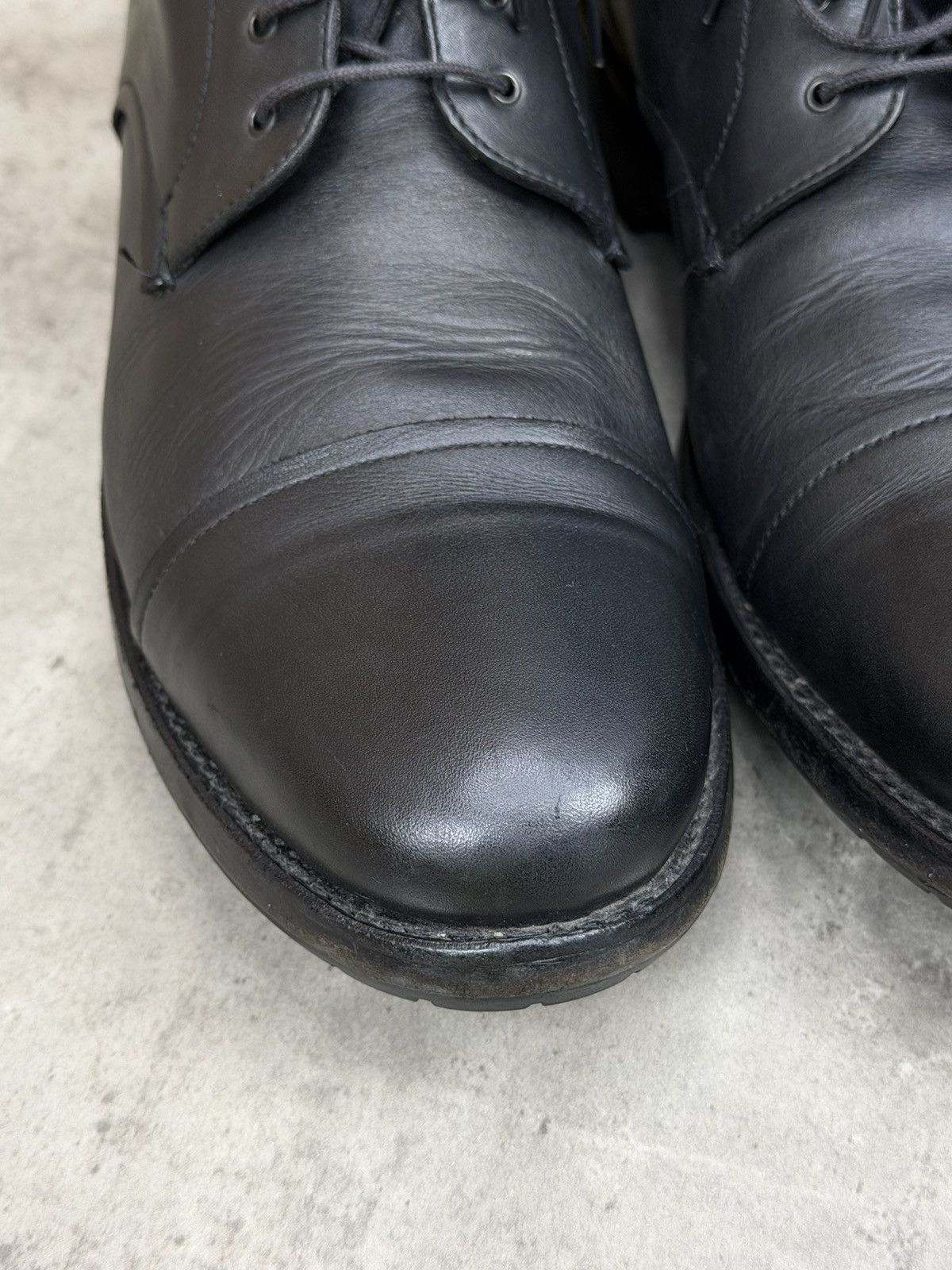 Heschung Heschung Black Leather Cap Toe Lace Up Ankle Boots Size 9 Size US 10 / EU 43 - 10 Thumbnail