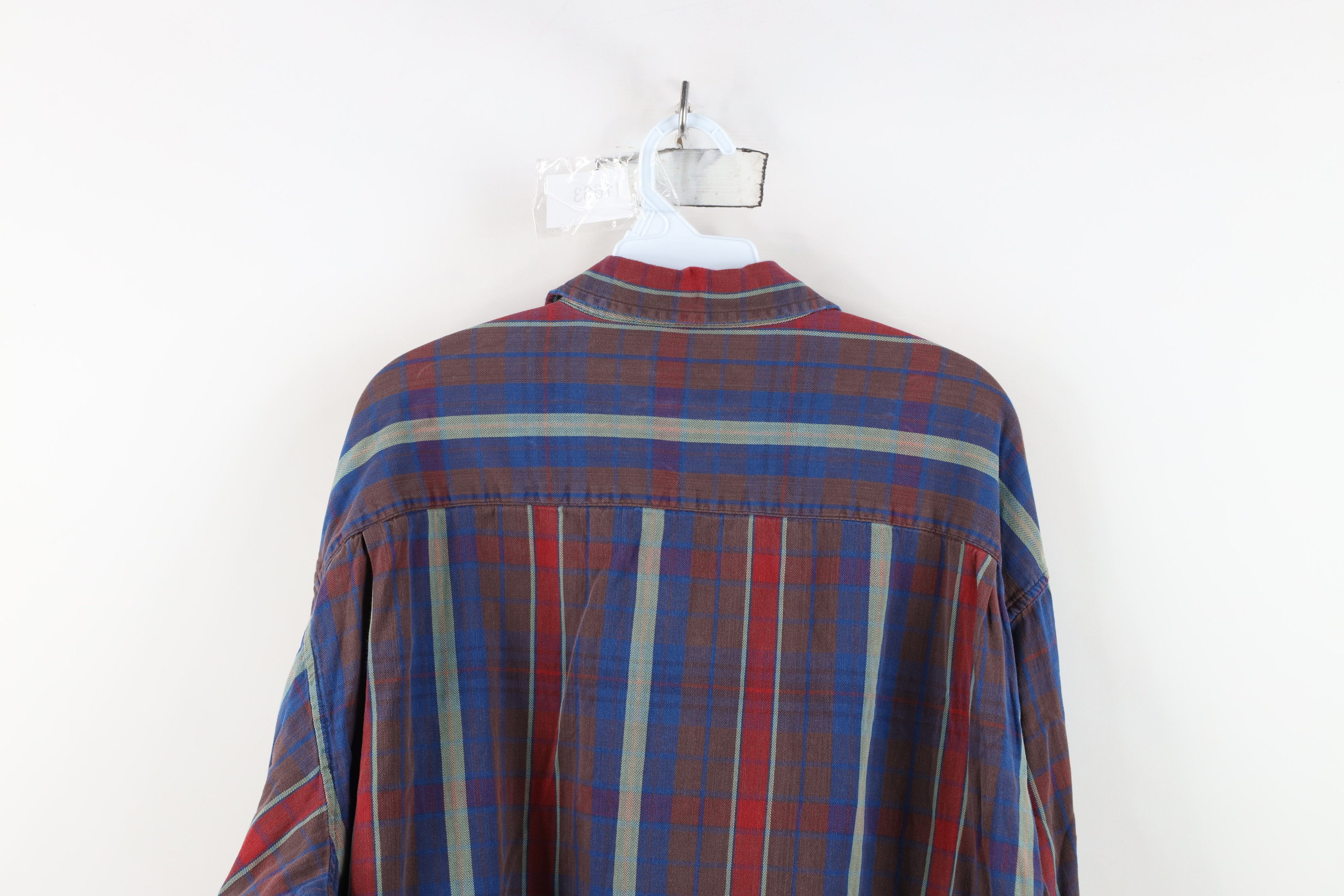 Vintage Vintage 90s Streetwear Rainbow Plaid Flannel Button Shirt Size US XL / EU 56 / 4 - 14 Thumbnail
