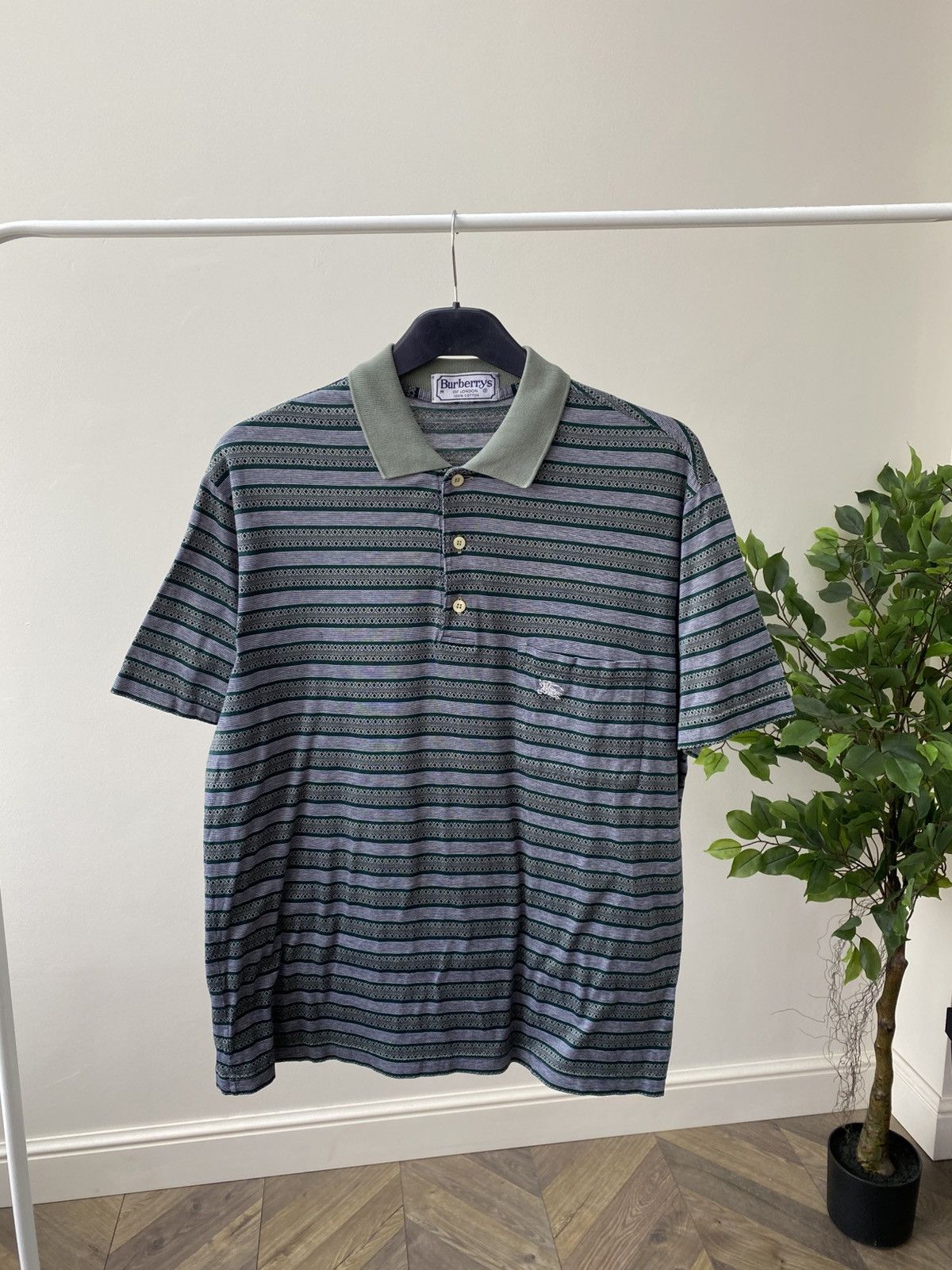 Burberry × Vintage Vintage Burberry Strip Polo T-Shirt Size US M / EU 48-50 / 2 - 3 Thumbnail