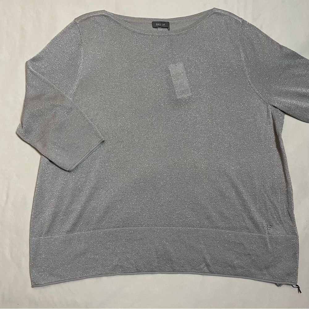 Other NWT New Basler Metallic Sparkle Viscose Knit 3/4 Sleeve Top Size 3XL / US 20-22 - 5 Thumbnail
