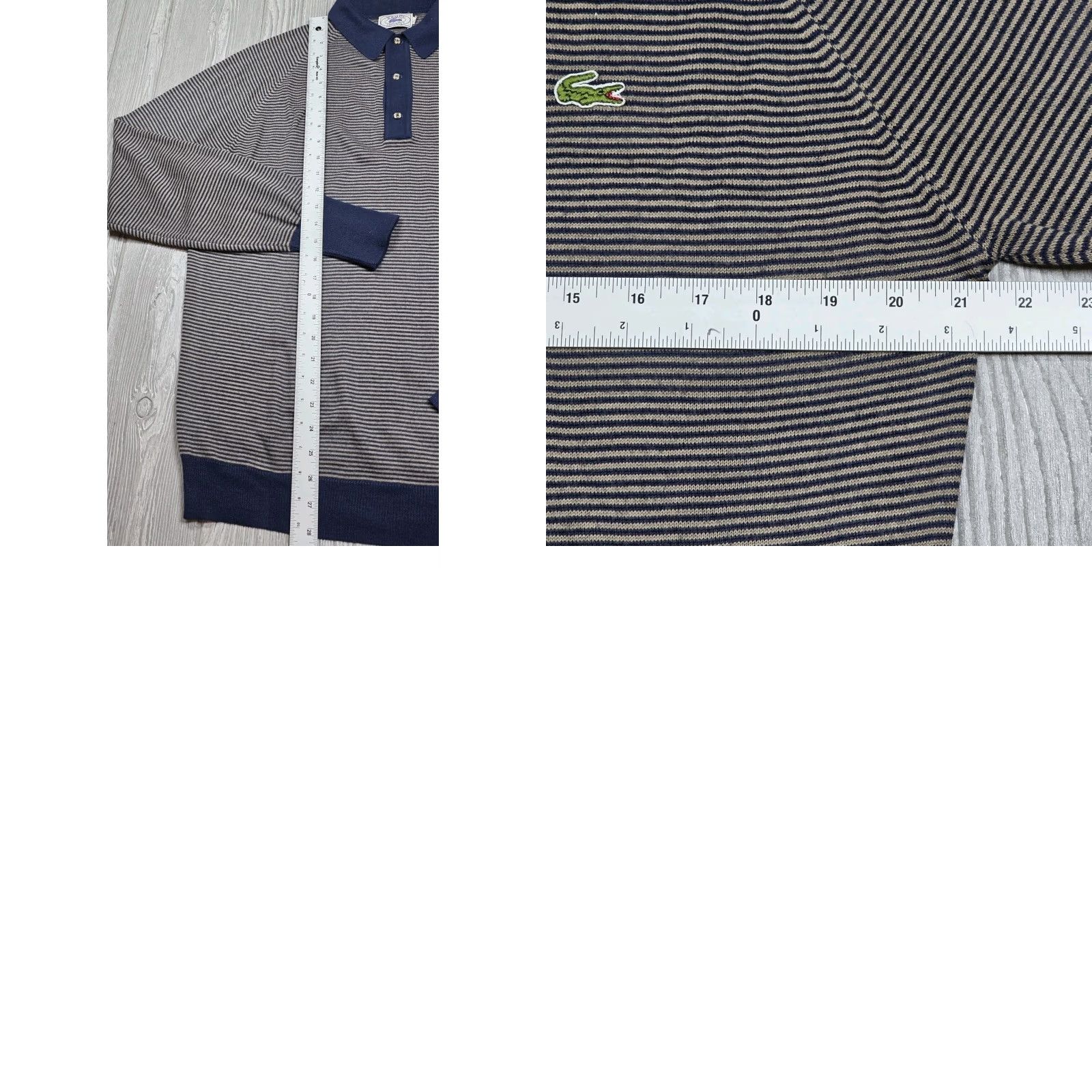 Izod VINTAGE Izod Lacoste Sweater Mens L Blue Beige Knit Polo Long Sleeve 80s Soft Size US L / EU 52-54 / 3 - 8 Thumbnail