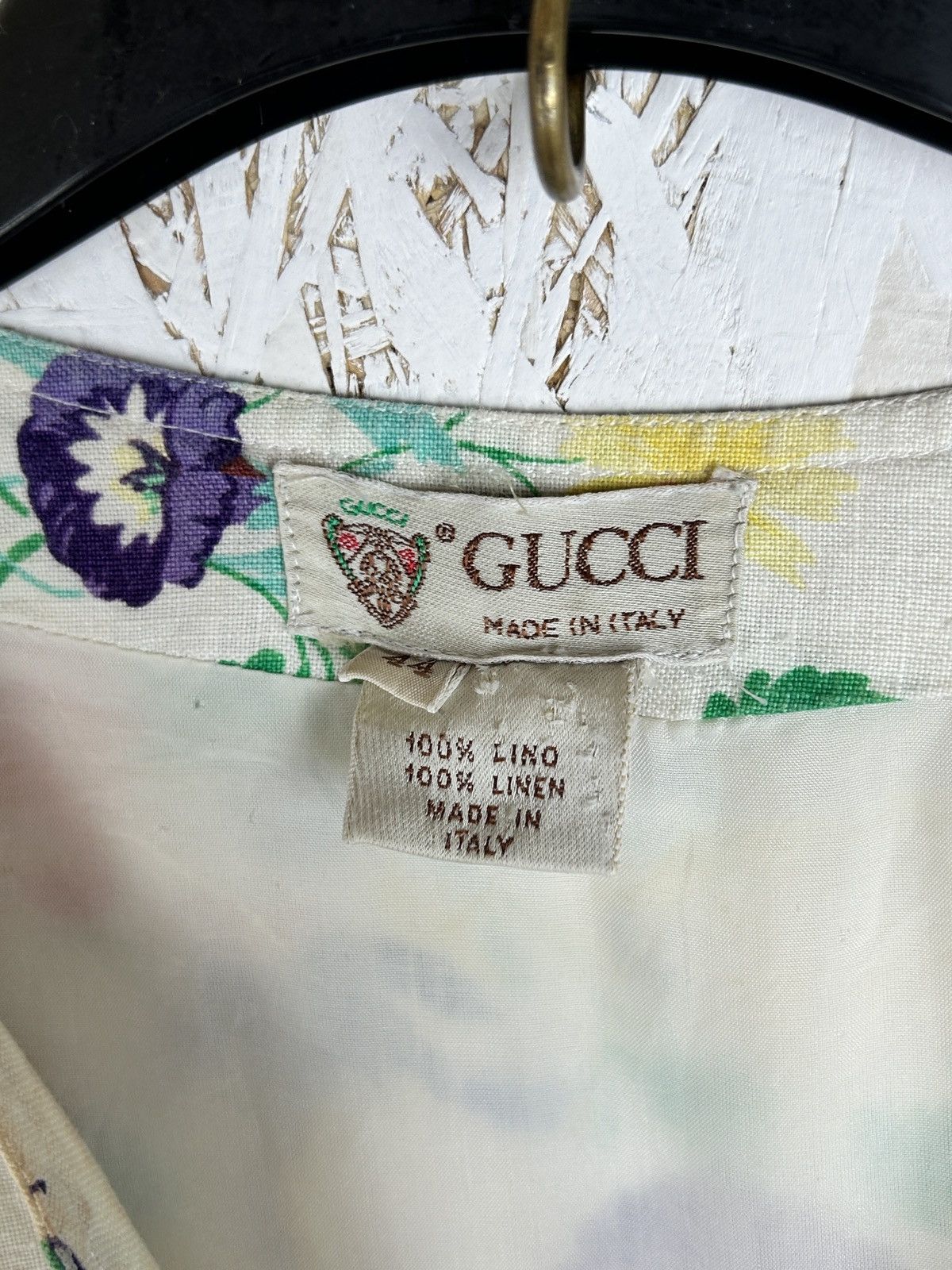 Gucci Vintage Gucci Linen Floral Print Wrap Dress 44 Size M / US 6-8 / IT 42-44 - 12 Thumbnail
