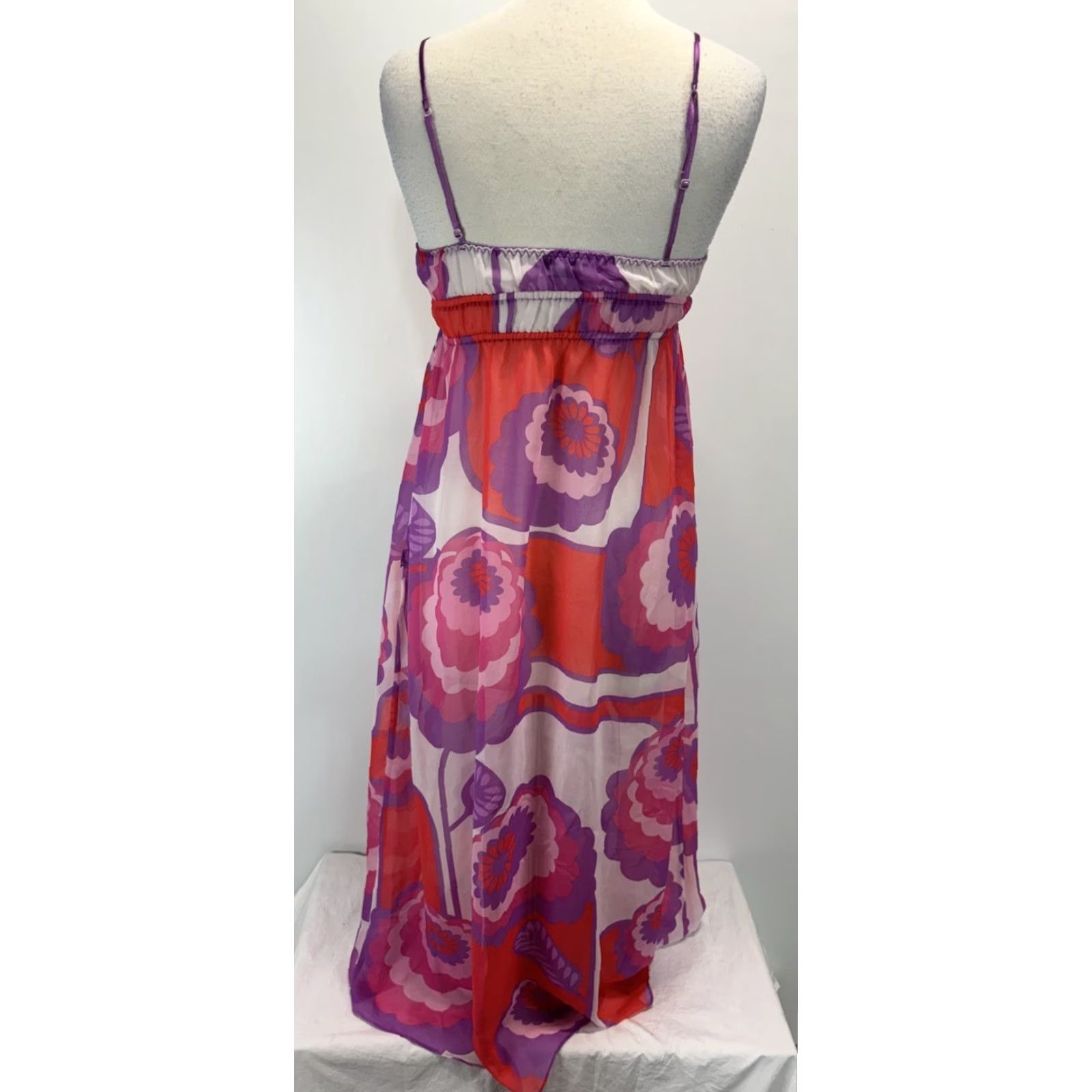 Vintage Vtg La Senza Lingerie Long Nightgown Sz XS S Retro Y2K Semi Sheer Empire Waist Size ONE SIZE - 3 Thumbnail
