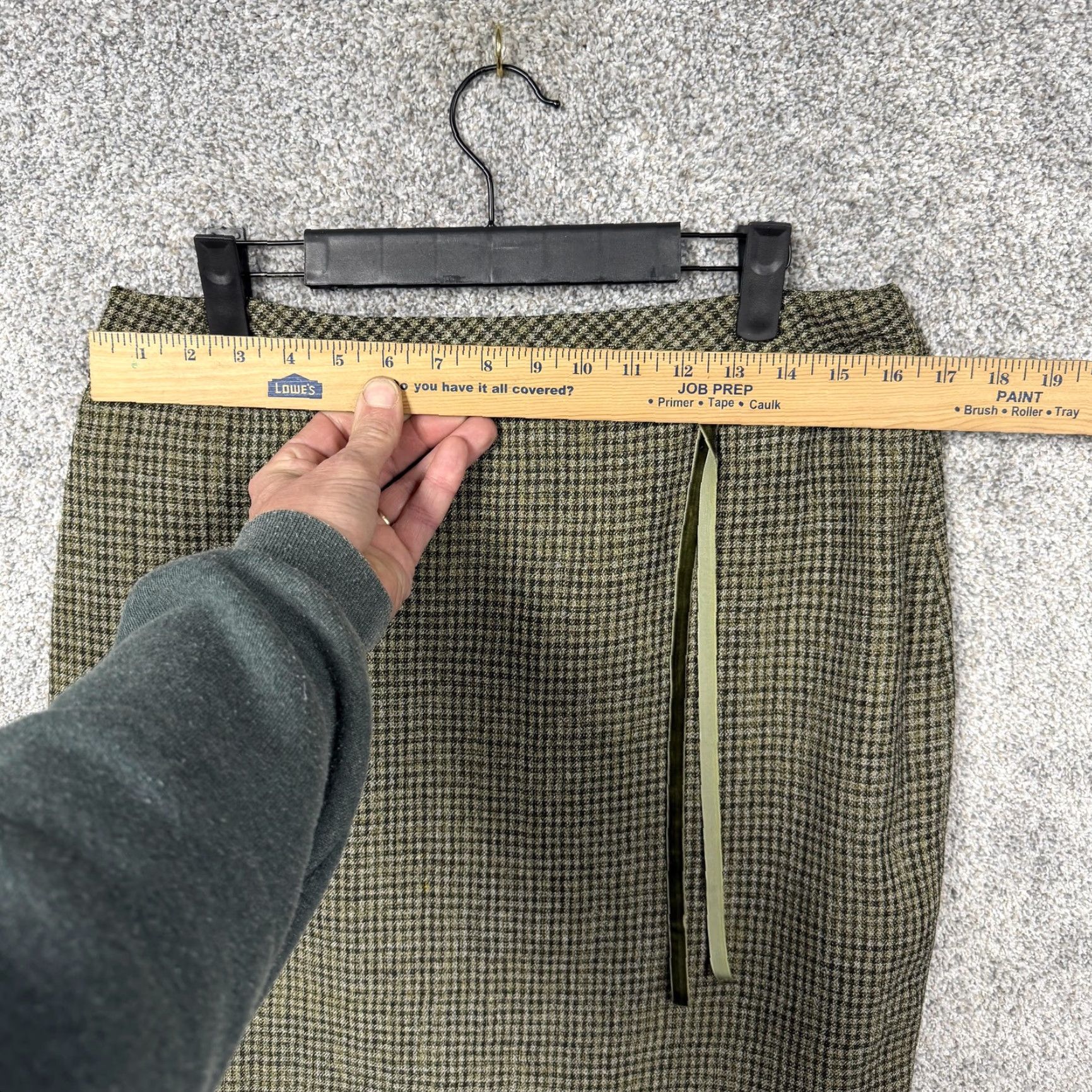 Vintage B Moss Skirt 12 Green Lined Tweed Office Workwear Classic Pencil Knee Length Womens Size 34" / US 12 / IT 48 - 2 Thumbnail