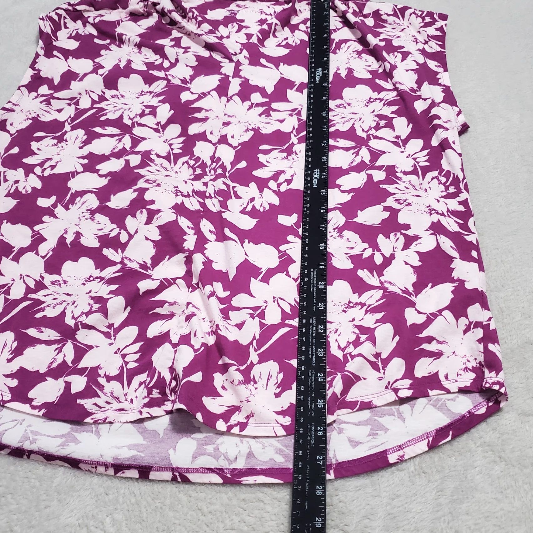 Soft Surroundings VINTAGE Soft Surroundings Top Women 2X Purple Floral Cotton Modal V Neck Short Sleeve Bohemian Tunic Shirt Womens Size XXL / US 16-18 / IT 52-54 - 7 Thumbnail