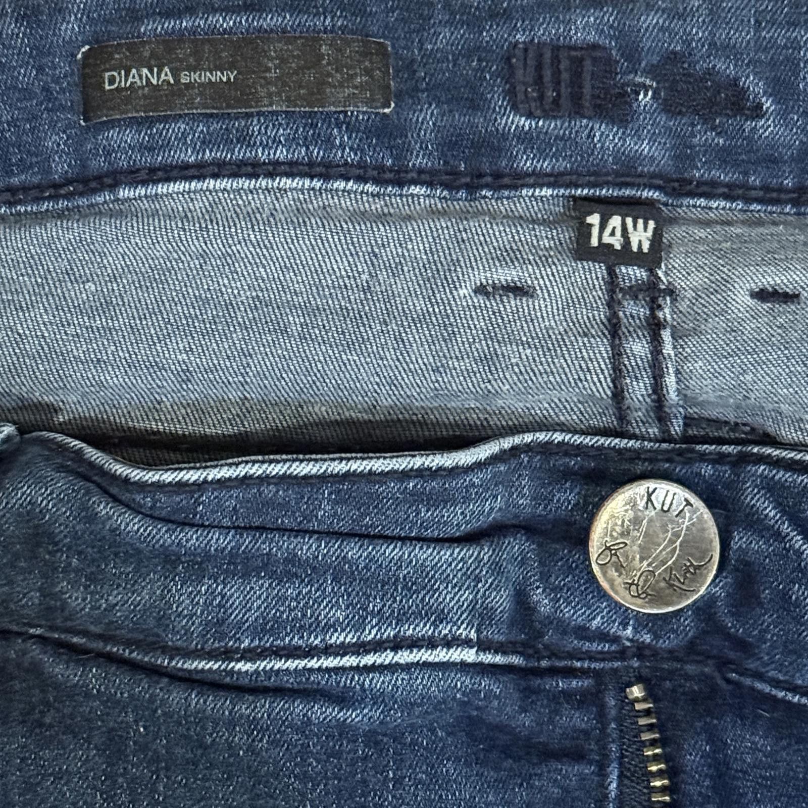 Other KUT Diana Skinny Jeans Dark Blue Stretch Denim – Women's 14W Size 36" / US 14 / IT 50 - 5 Thumbnail