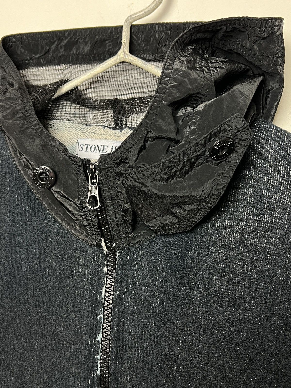 Stone Island stone island y2k navy cotton hoodie shimmer nylon hood Size US M / EU 48-50 / 2 - 9 Thumbnail