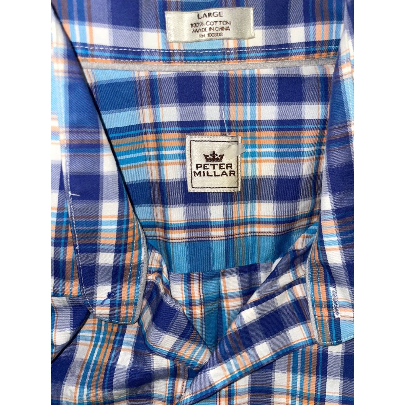 Peter Millar Peter Millar Button-Down Shirt Men L Plaid 100% Cotton Multicolor Long Sleeve Regular Size Shirt Mens L Colorful Size US L / EU 52-54 / 3 - 7 Thumbnail