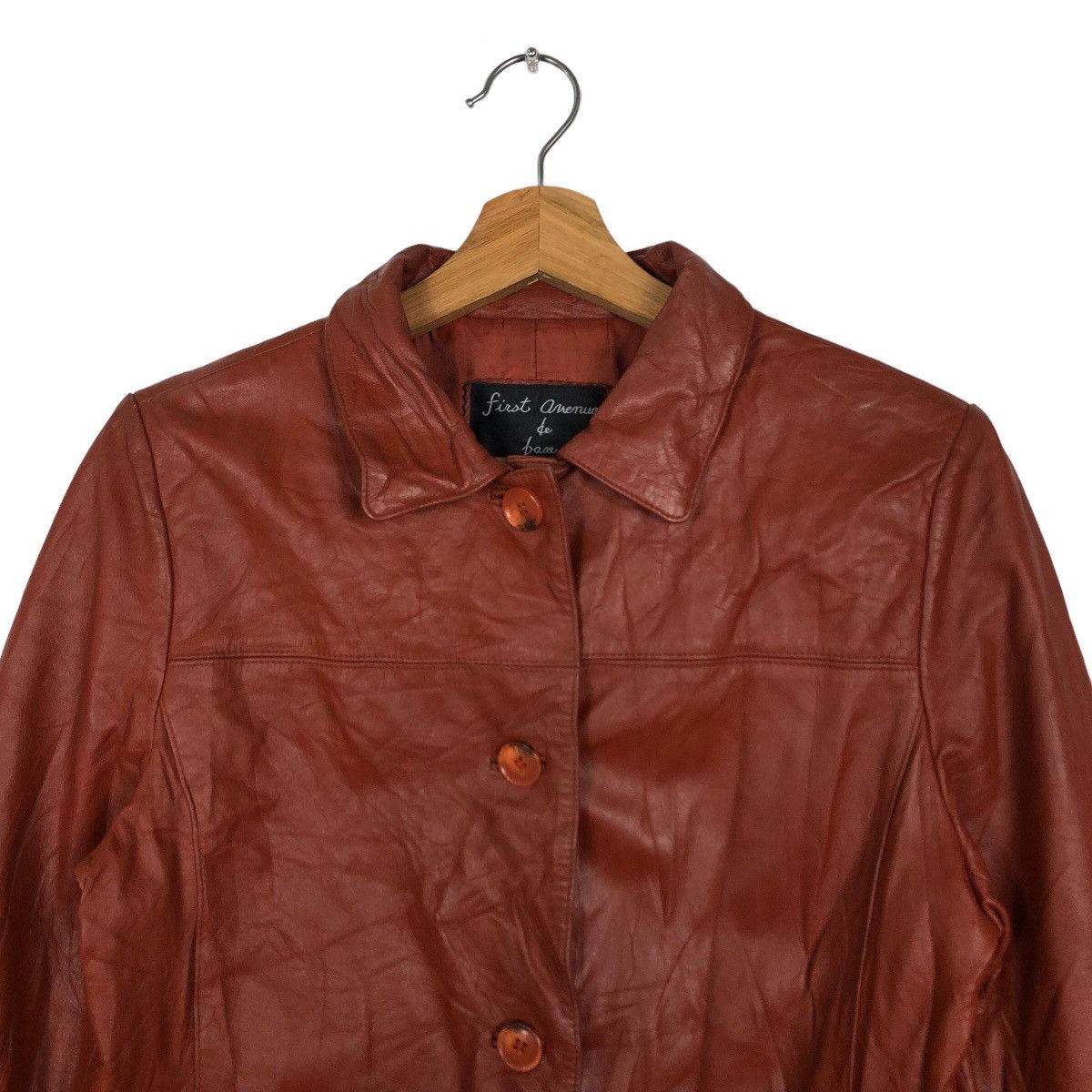 Japanese Brand 🔥VINTAGE LEATHER JACKET FIRST AVENUE DE POUR JAPAN MADE Size US L / EU 52-54 / 3 - 3 Thumbnail