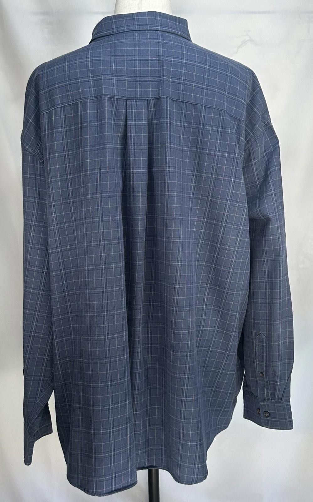 Arrow Arrow 4TG/4XG/21-21.5 Blue Check Button Down Oxford Size 54R - 2 Thumbnail