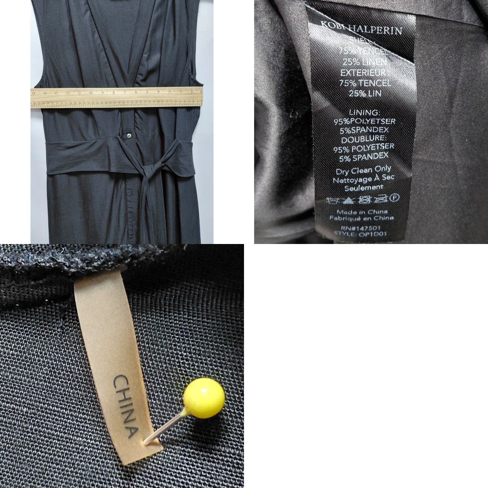 KOBI HALPERIN Kobi Halperin Dress Womens M Black Sleeveless Maxi Solid Tencel Women Size Size M / US 6-8 / IT 42-44 - 8 Thumbnail