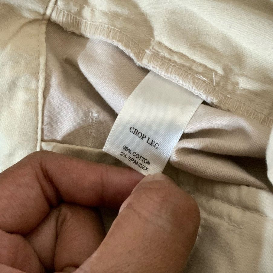 White House Black Market White House Black Market Women's Beige Stretch Crop Leg 6 Size 28" / US 6 / IT 42 - 4 Thumbnail