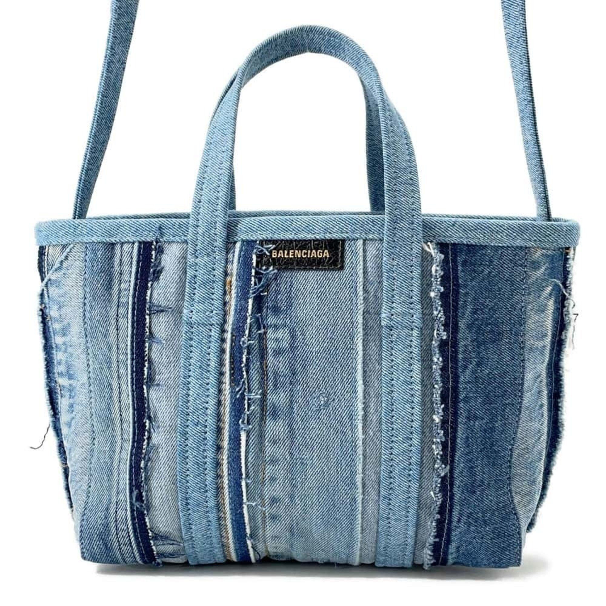 Balenciaga Handbag Barbes Small Denim 671404 Balenciaga 2Way Shoulder Bag in Blue, Women's
