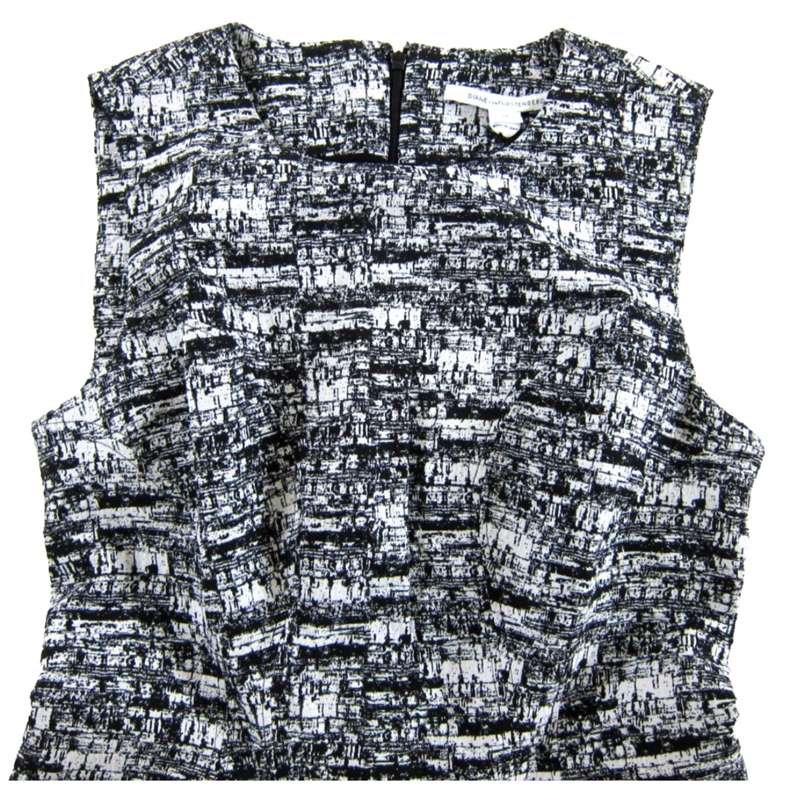 Diane von Furstenberg Diane von Furstenberg NWT Cork Black White Sleeveless Sheath Jaelyn Dress 12 Size XL / US 12-14 / IT 48-50 - 4 Thumbnail