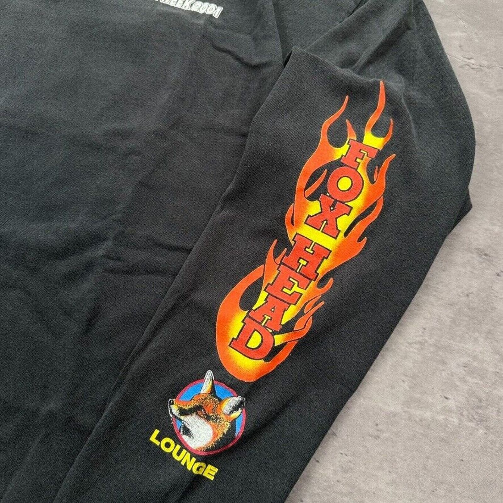 Vintage Vintage Fox Head Bike Week Flame Long Sleeve Henley Shirt Size US XL / EU 56 / 4 - 2 Thumbnail