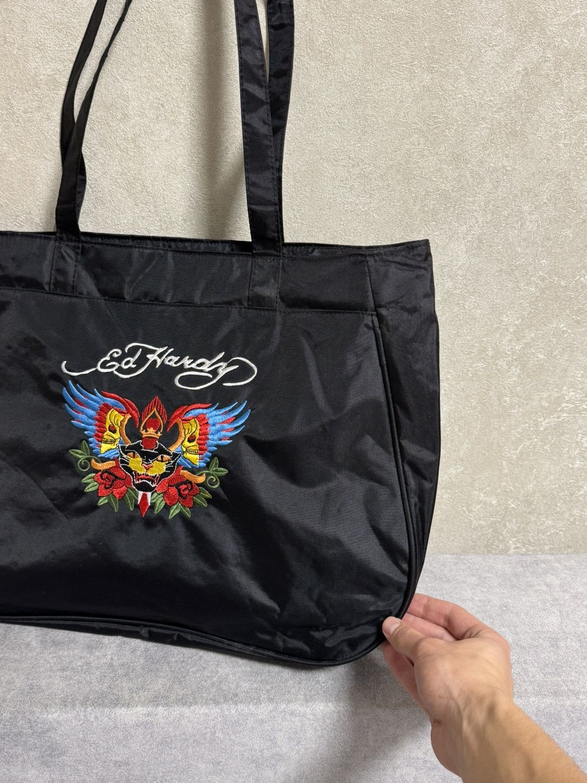 Ed Hardy × Vintage Vintage Ed Hardy Y2K big crossbody bag shopper Size ONE SIZE - 8 Thumbnail