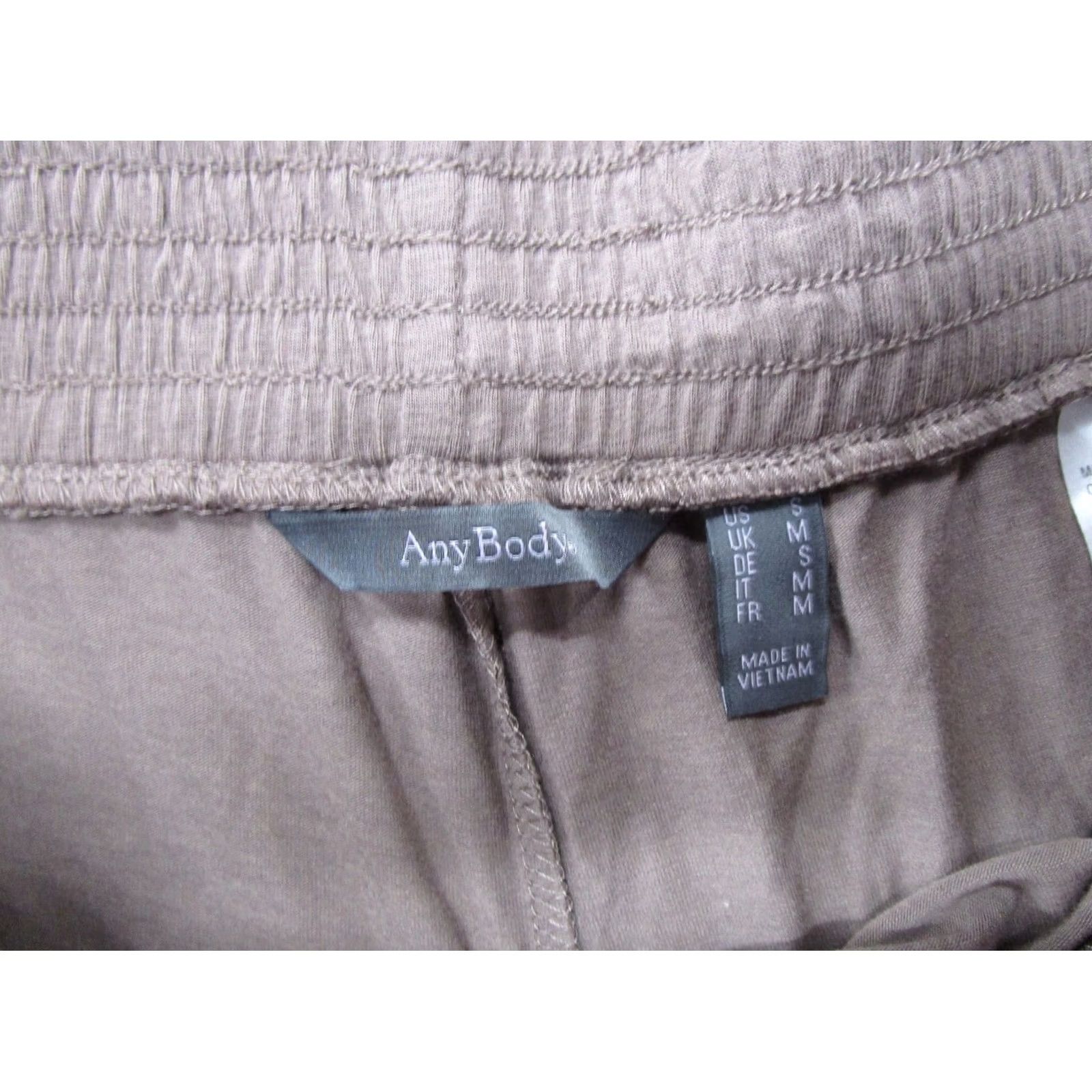 Vintage AnyBody Cozy Knit Wide Leg Pants Women's S Beige Beach Stretch Size 28" / US 6 / IT 42 - 2 Thumbnail