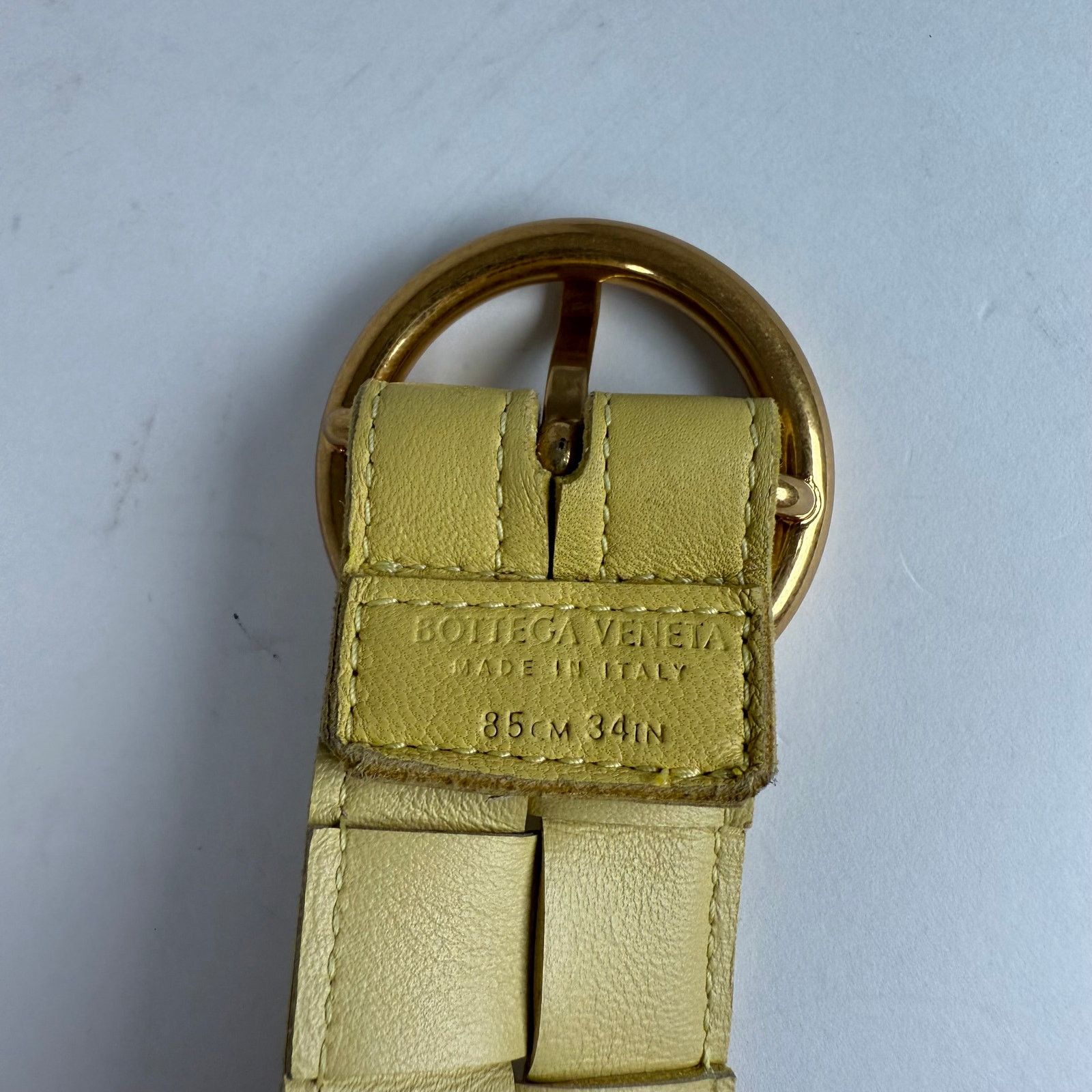 Bottega Veneta Bottega Veneta Yellow Leather Braided Belt Size 34 Size 34 - 4 Thumbnail