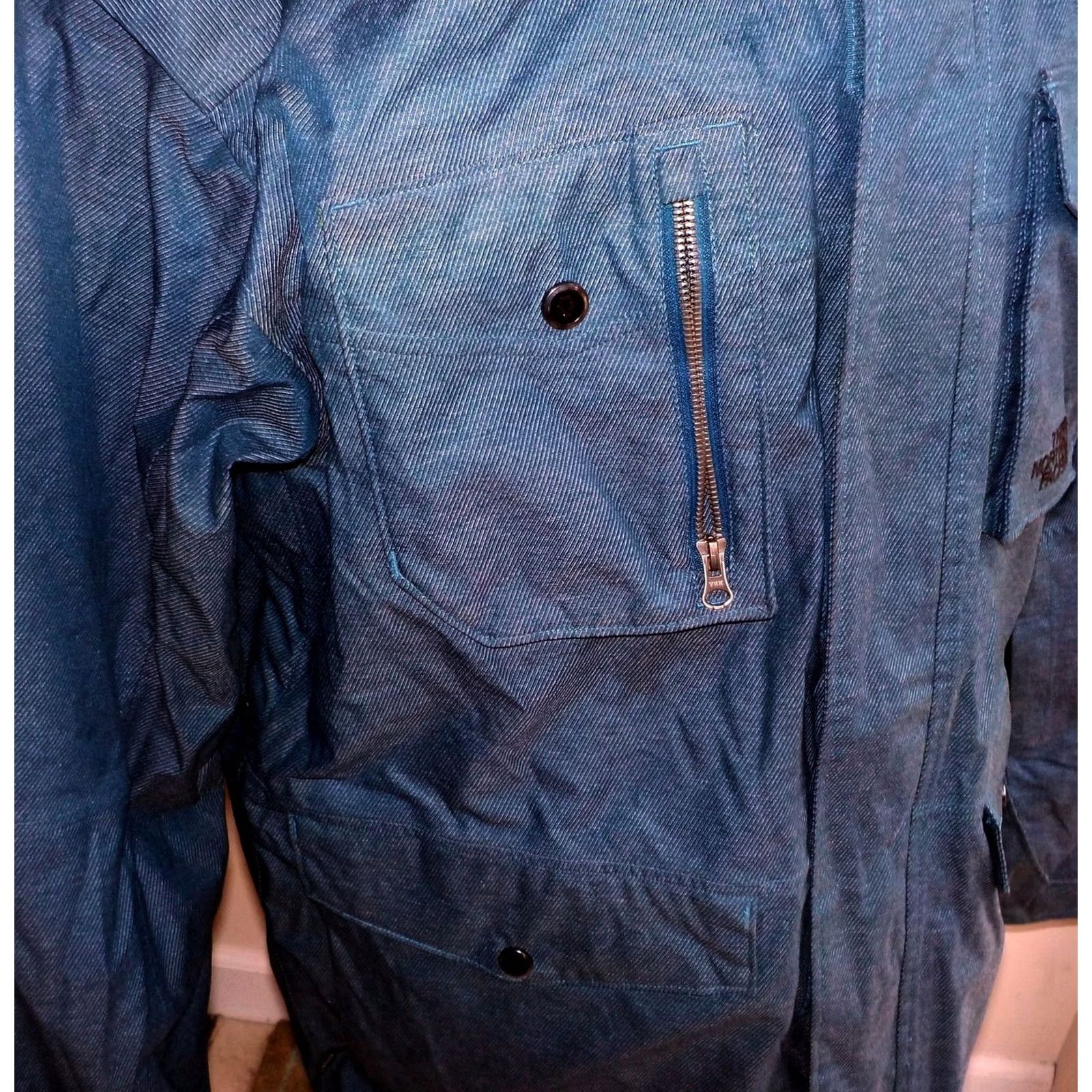 The North Face VTG The North Face Hyvent Recco System Pinstripe Cryptic Jacket XL Mens Parka Blue Striped Hood Recco Extra Large Pockets Zip Winter Vintage Size US XL / EU 56 / 4 - 4 Thumbnail